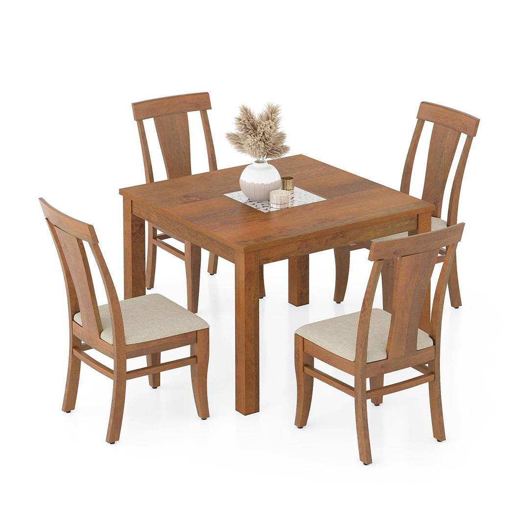 Brighton Square 4 Seater Dining Table With Set Of 4 Fabio Dining Chair