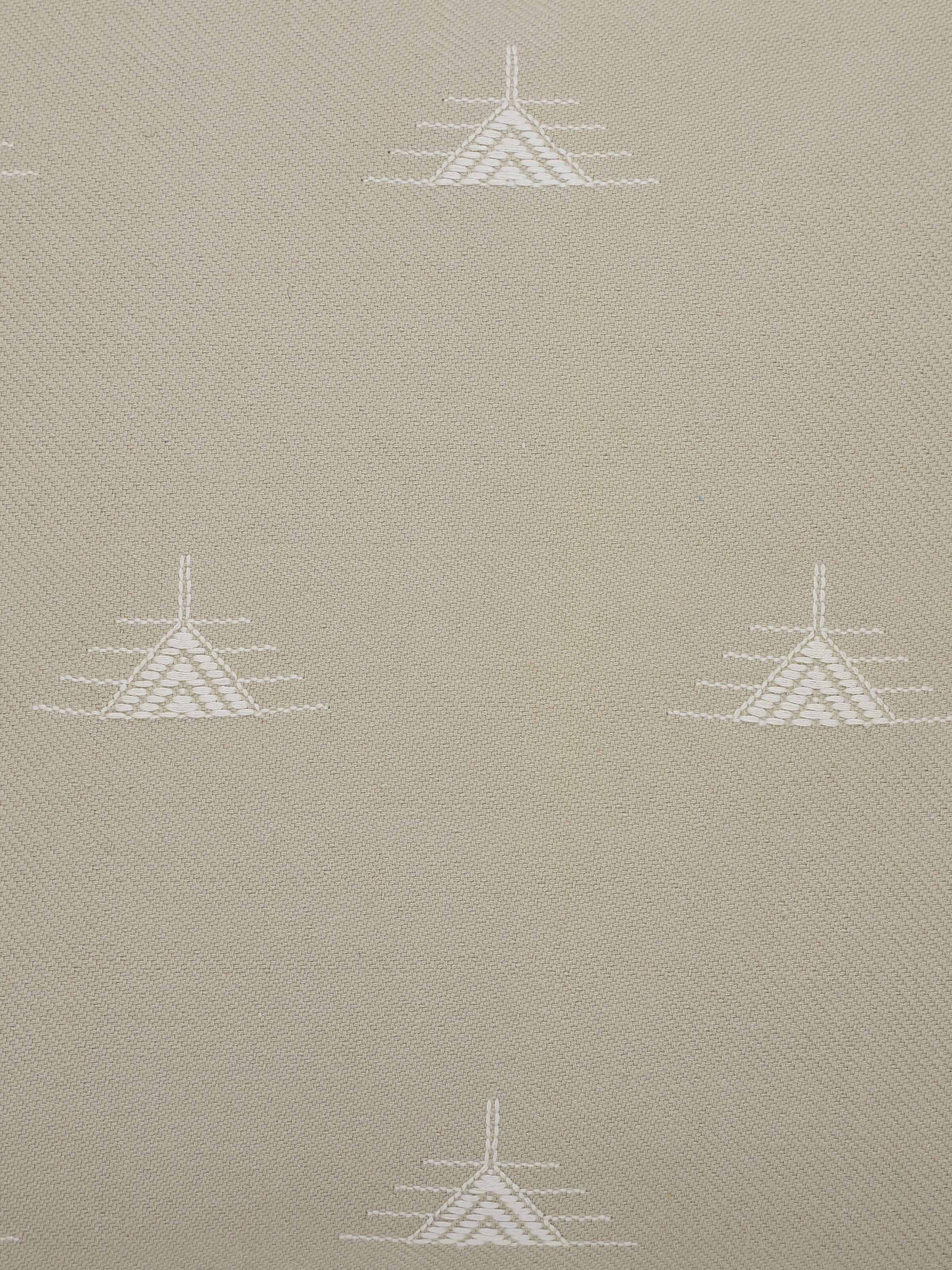 Godna Beige Buta Cotton Handwoven Pattu Cushion Cover