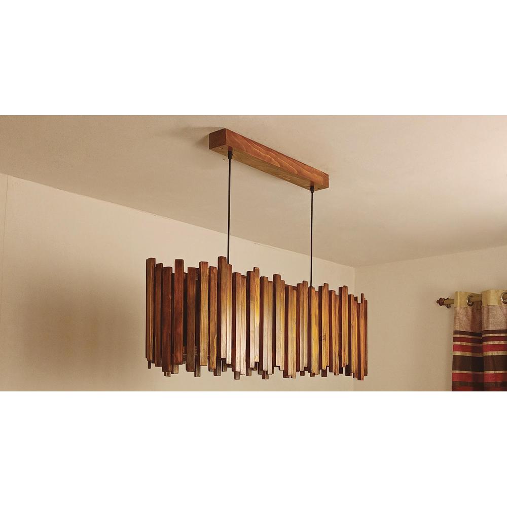 Palisade 36 Centrum Brown Wooden 3 Series Hanging Lamp