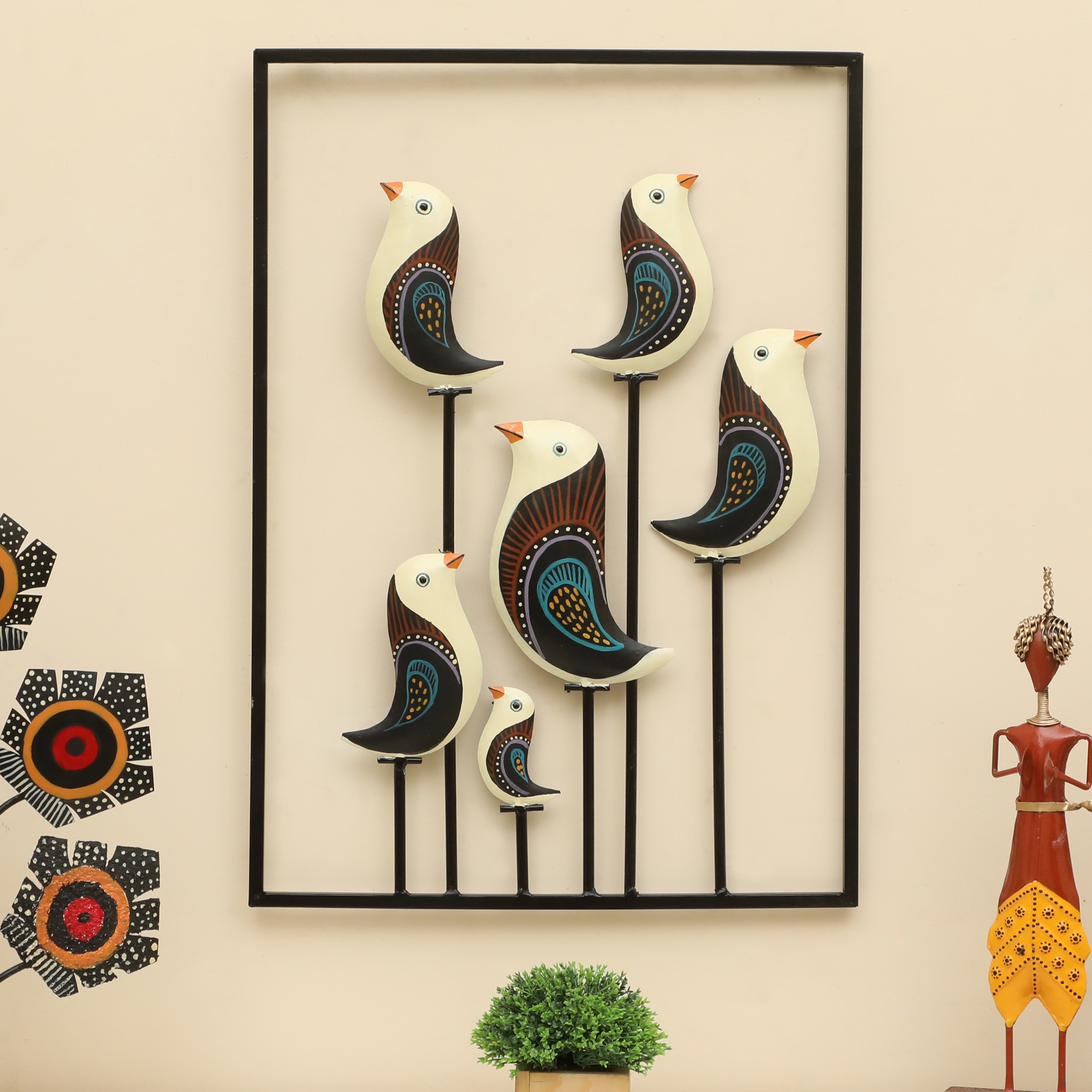 W-Lois Abstract Metal Wall Decor in Multicolor Set of 1