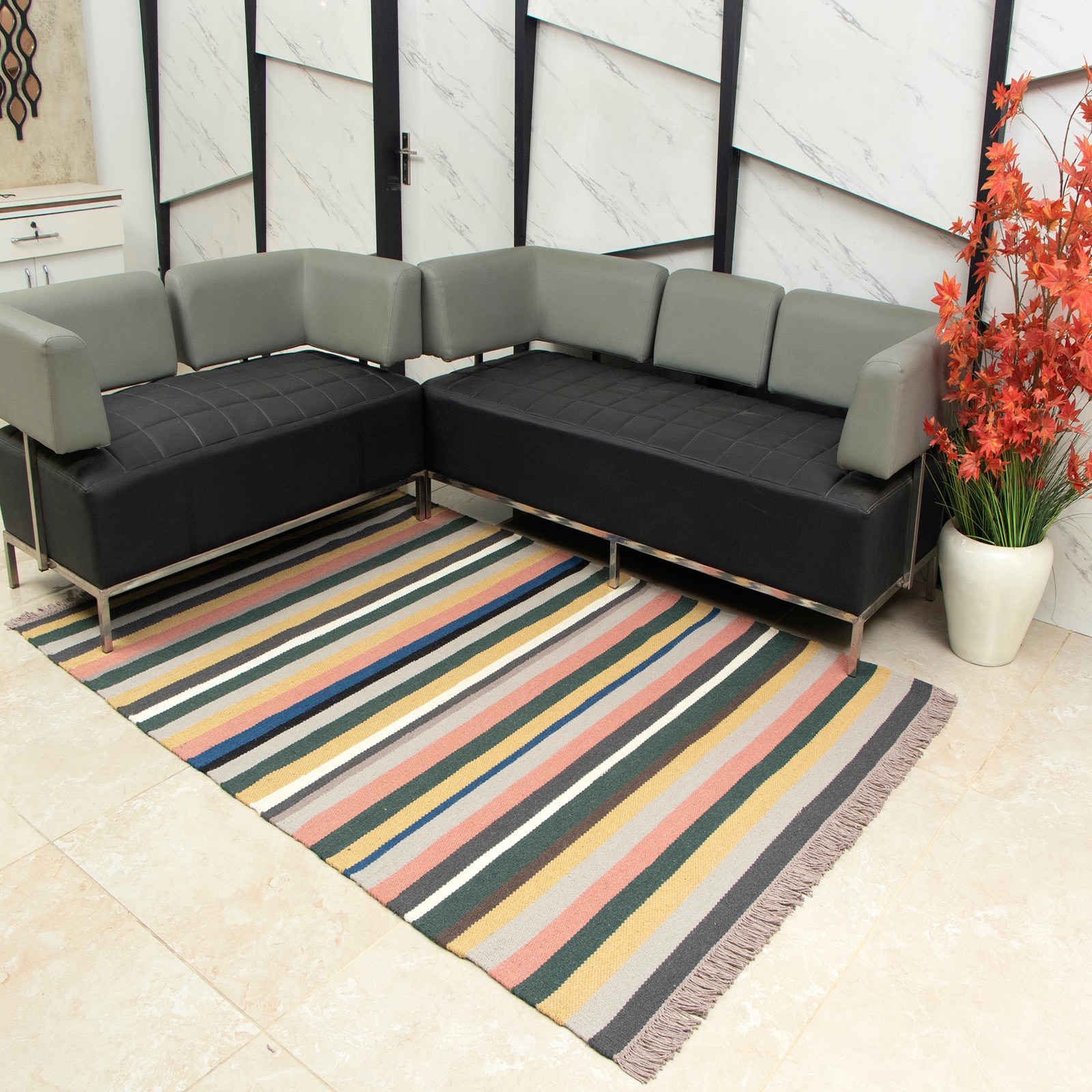 StripI Dhurrie 5 X 7