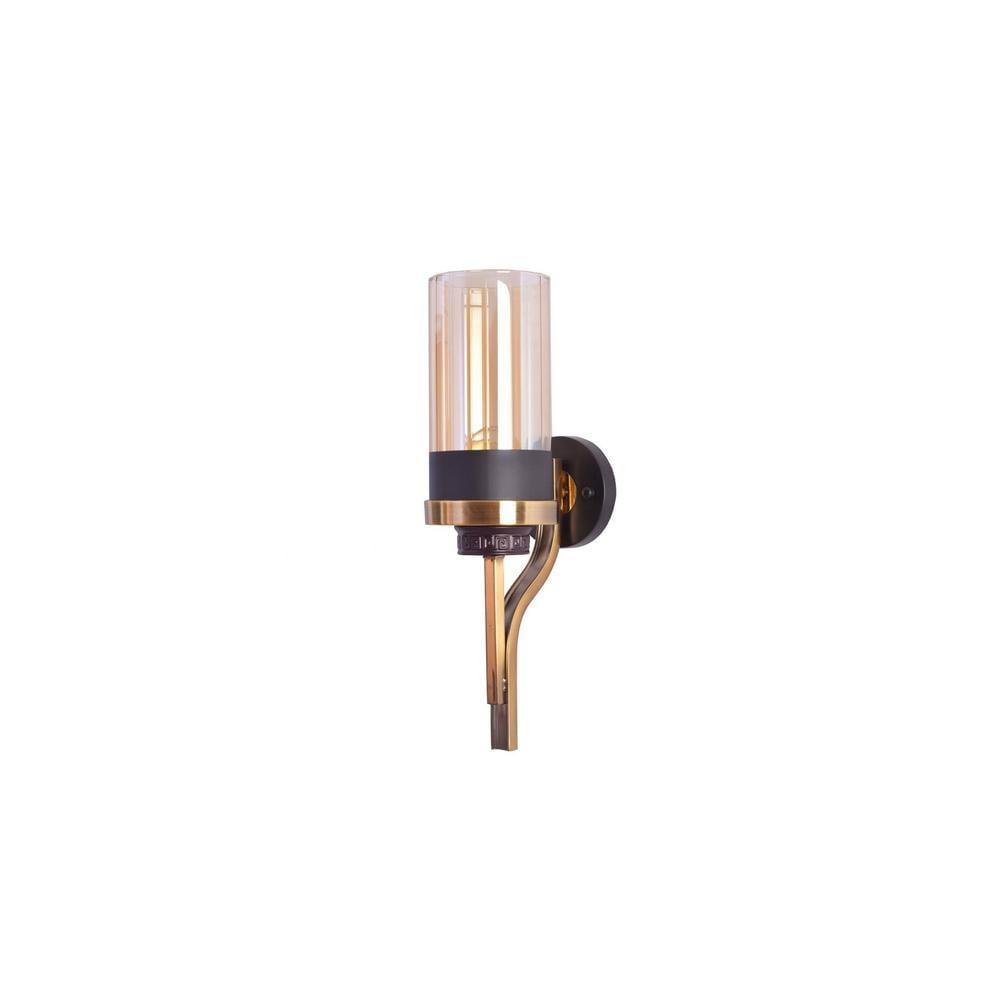 Marco Matte Black & Brass Wall Light