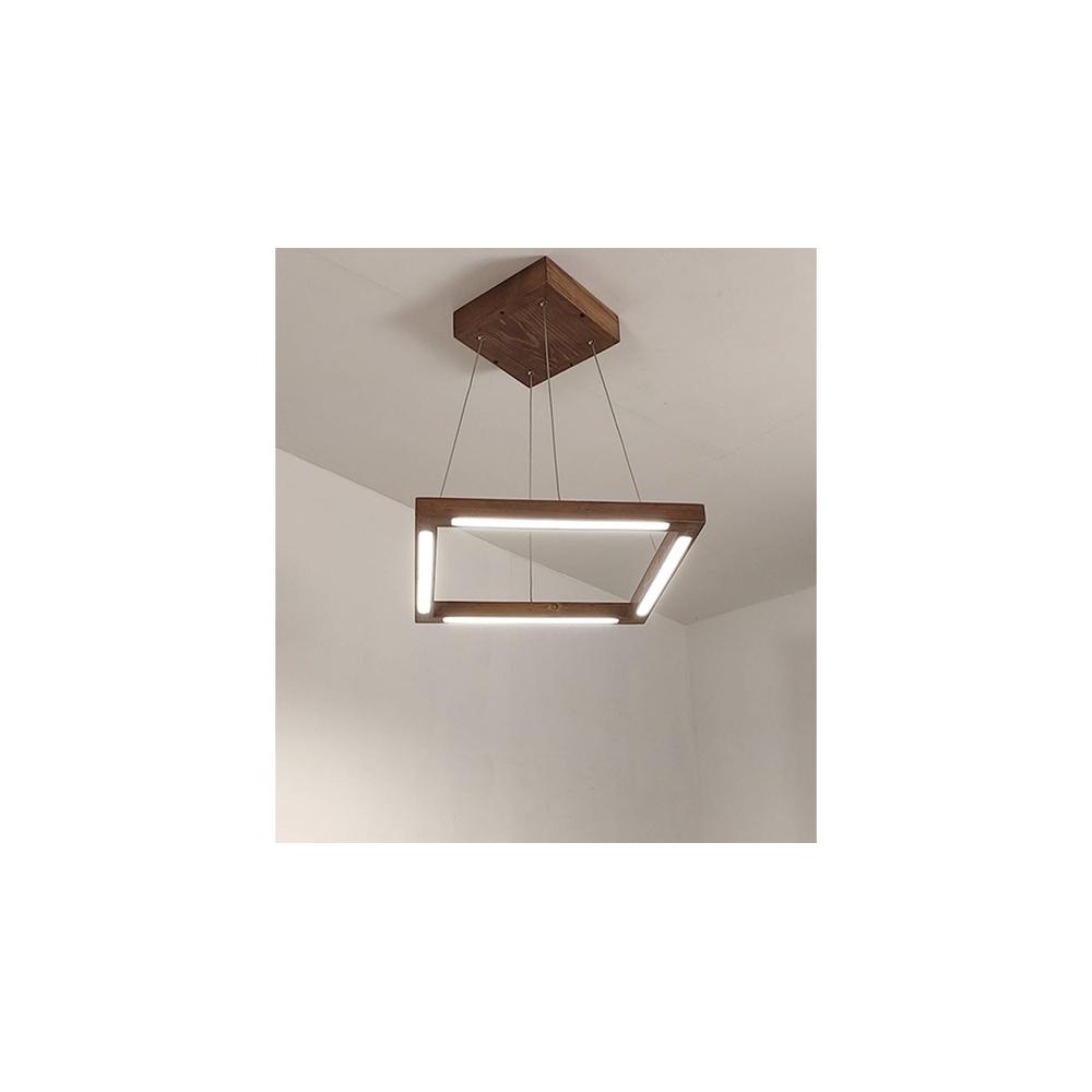 Atrium Brown Solid Wood Single Hanging Light