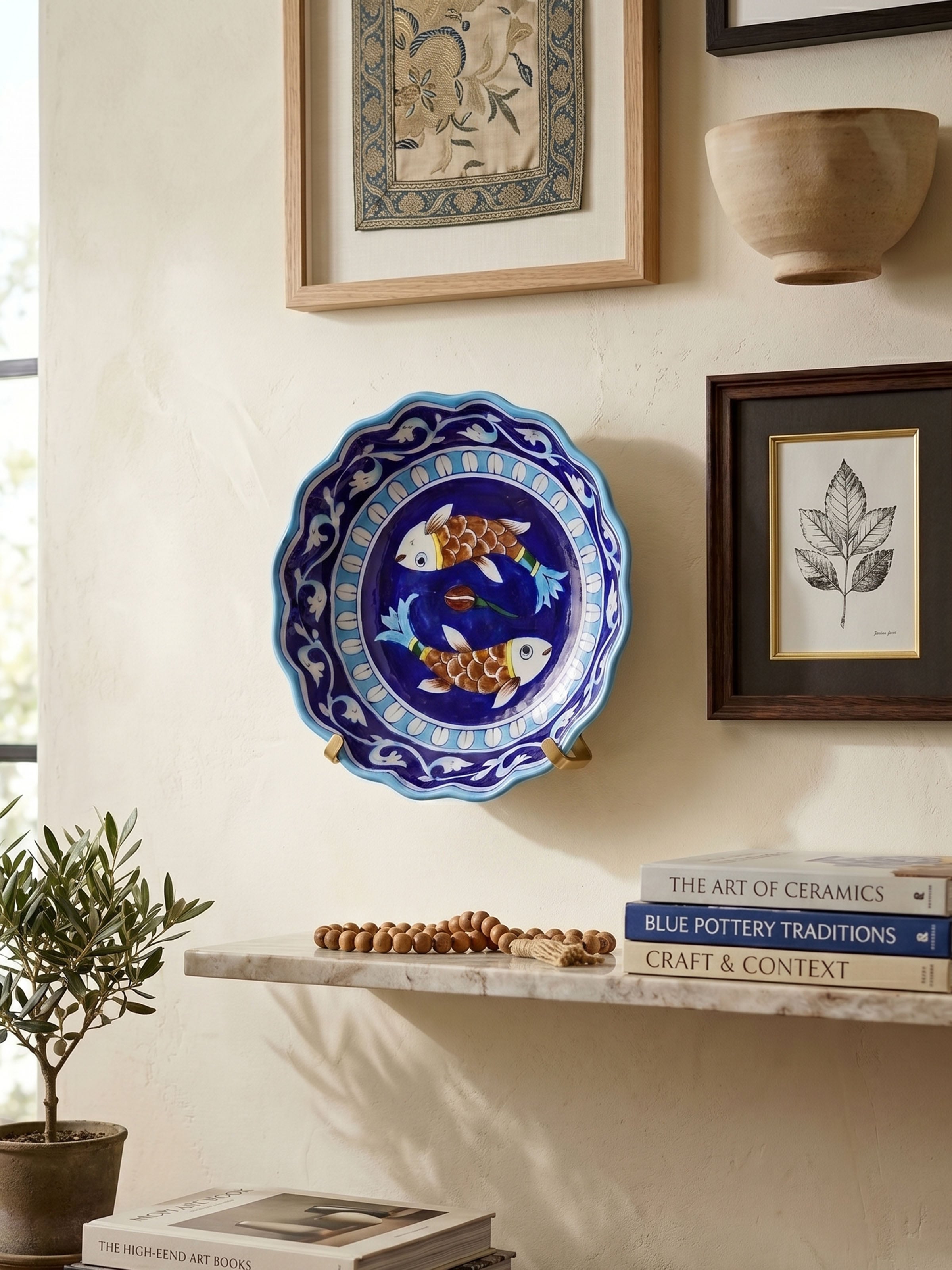 Blue Pottery Ceramic Decorative Plate