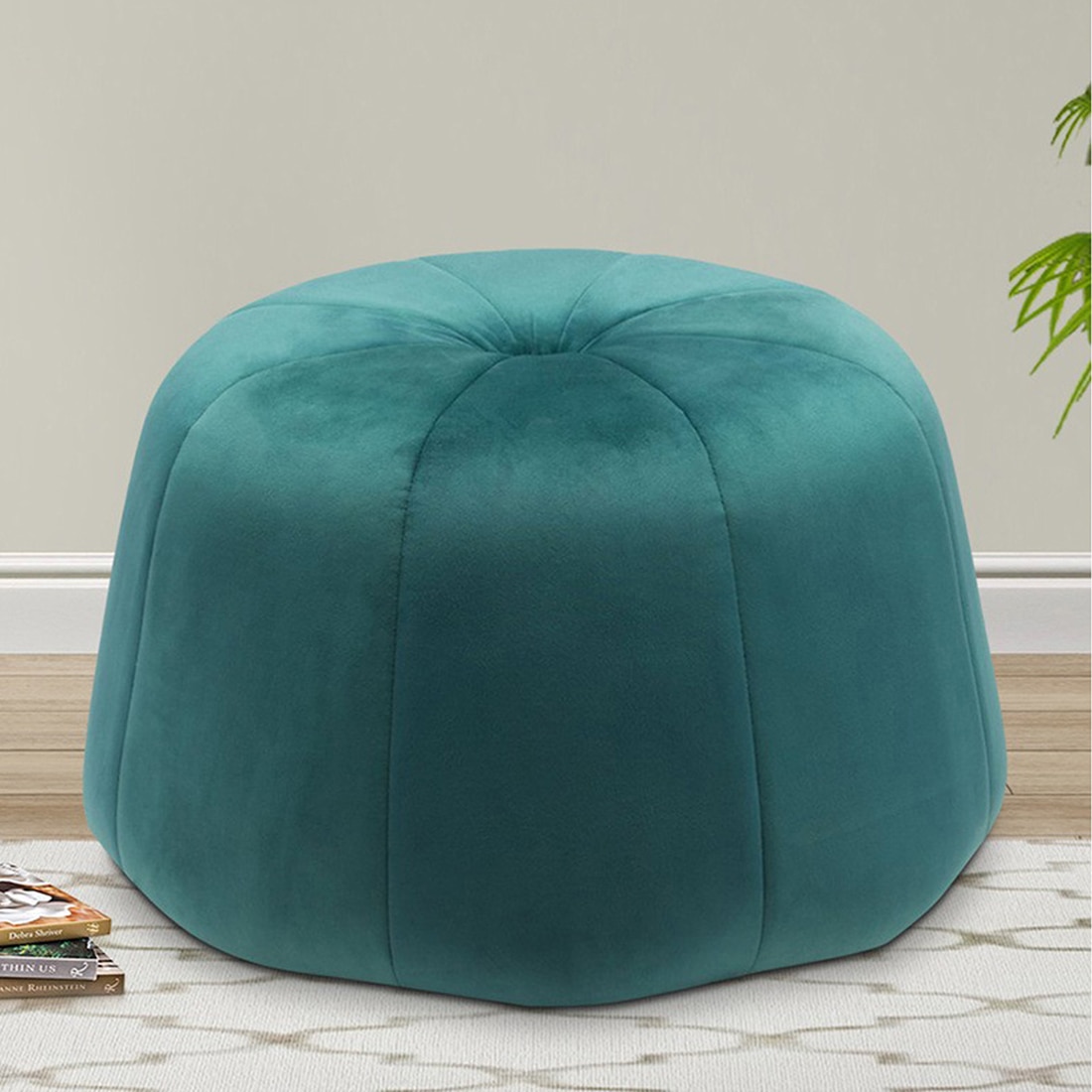 Boho Ottoman in Peacock Teal Colour