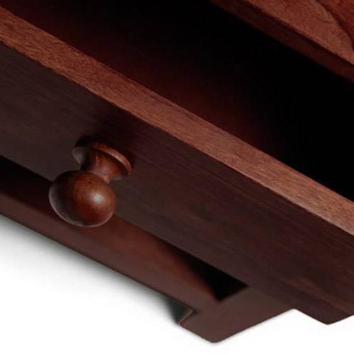 Snooze Solid Wood Bedside Table in Mahogany Finish