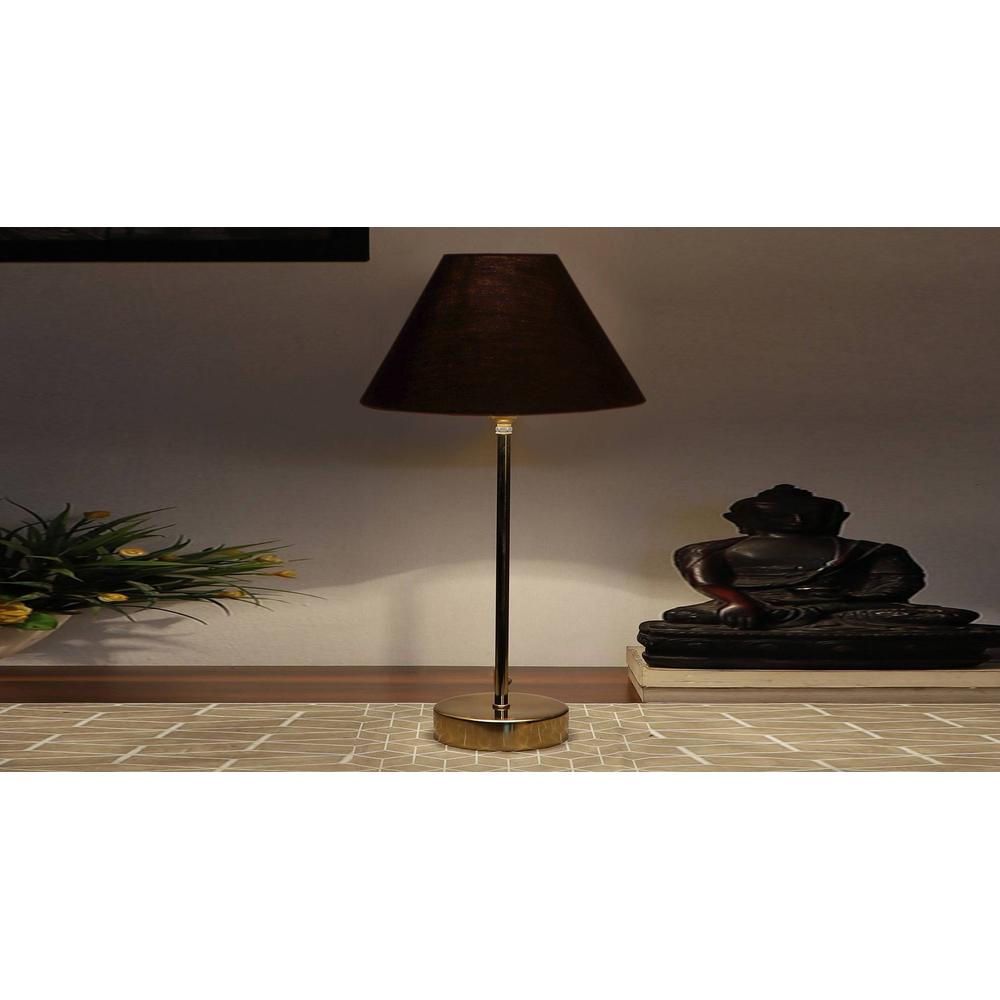 Black cotton with Metal Gold Table Lamp