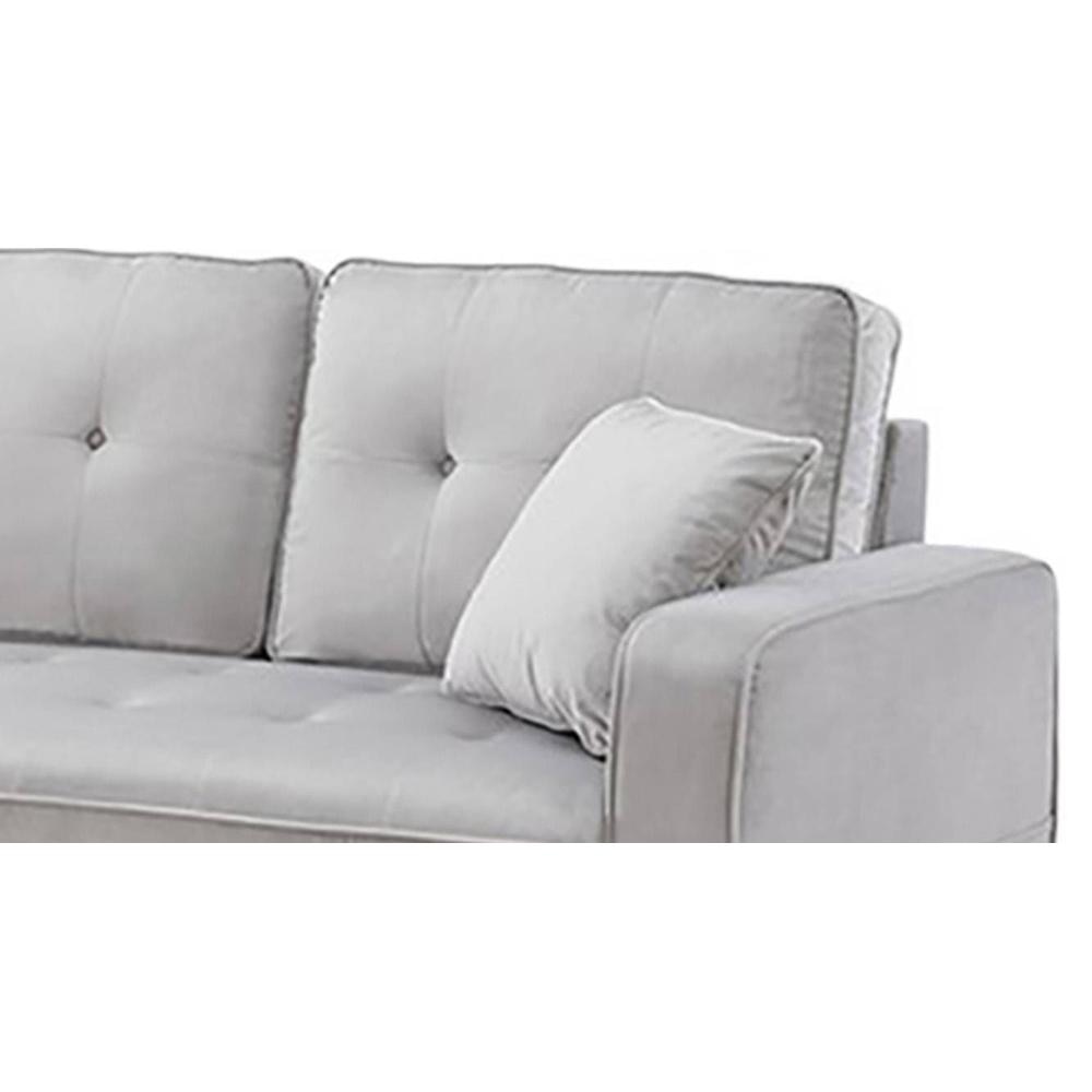 William Solid Wood Sofa cum Bed in Grey