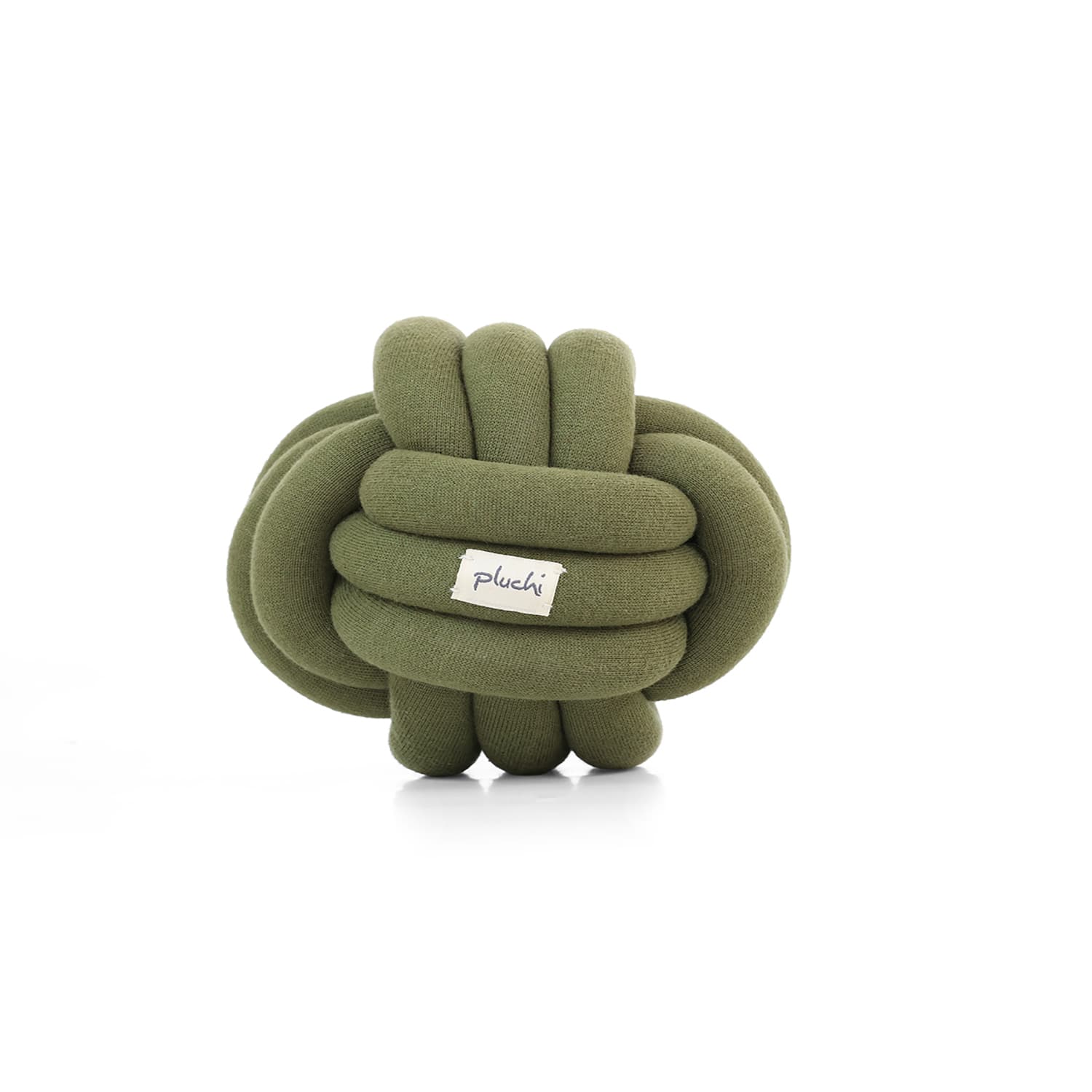Knotty Combed Cotton Knitted Decorative Sage Knot Pillow 7 x 7 Inches - Pluchi