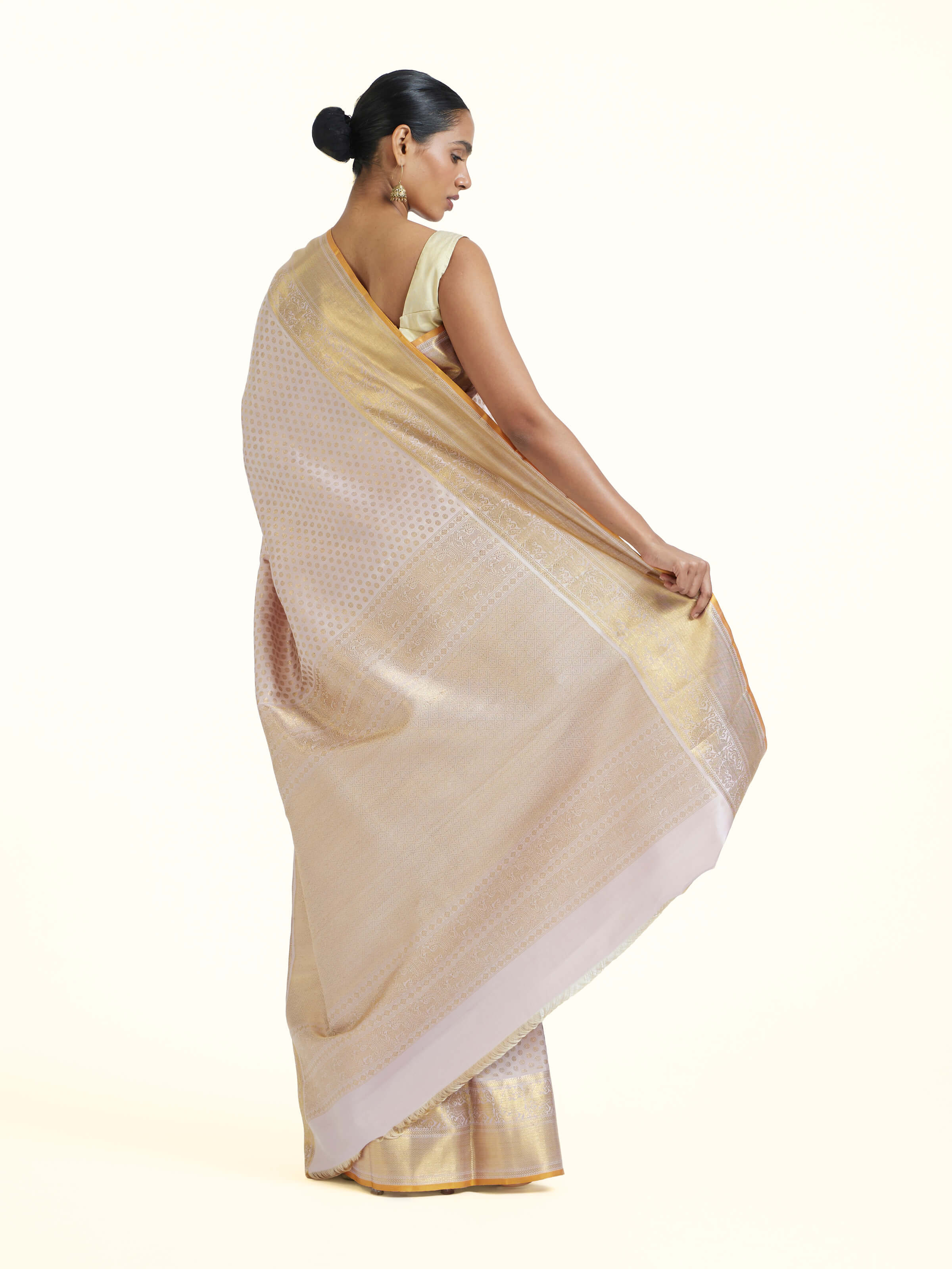 Light Pink Kancheepuram Silk Zari Saree