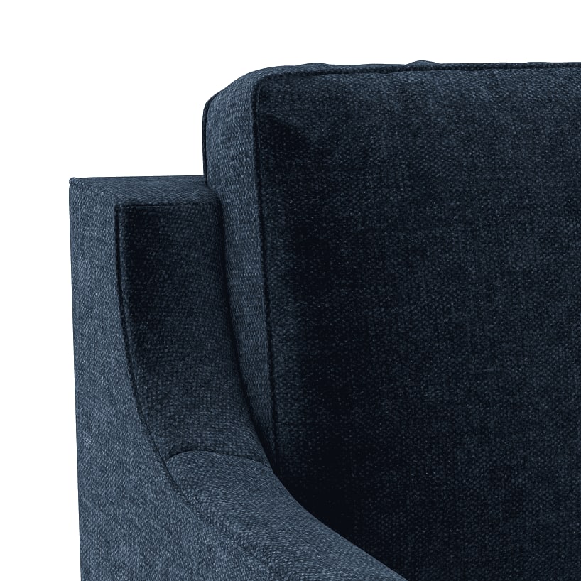 Abbey Sectional Sofa (Colour : Cobalt, Cushion : Hard, Seater : Right Aligned 2 Seater + Right Aligned Chaise)