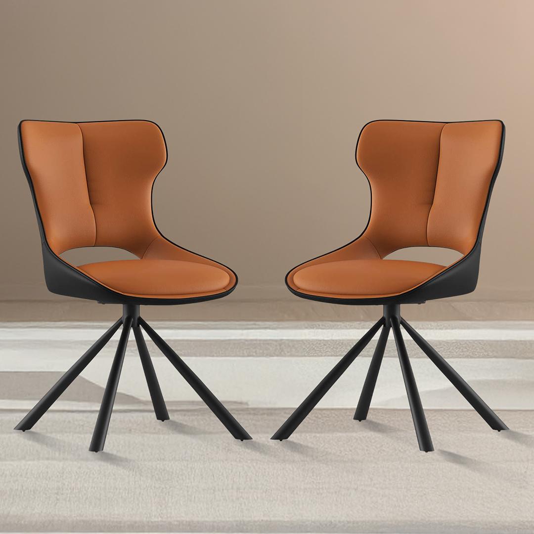 Tulip Swivel Dining Chair In Tan Colour