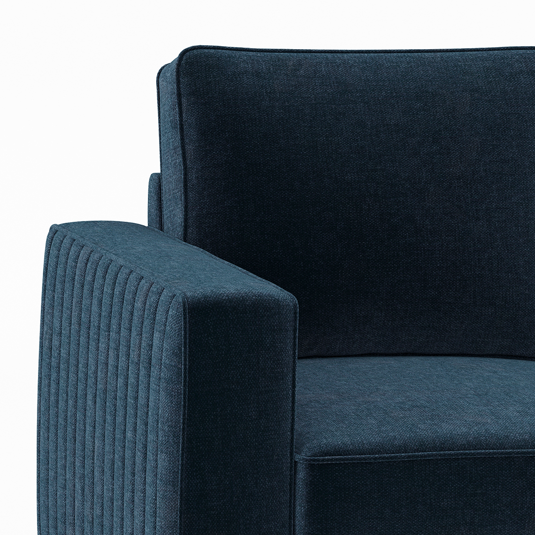 Apollo Neo 3 Seater Fabric Sofa in Cobalt Colour (Back Height : Regular, Cushion Type : Soft)