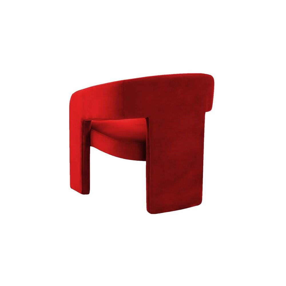 Ashley Velvet Accent Chair in Red Colour