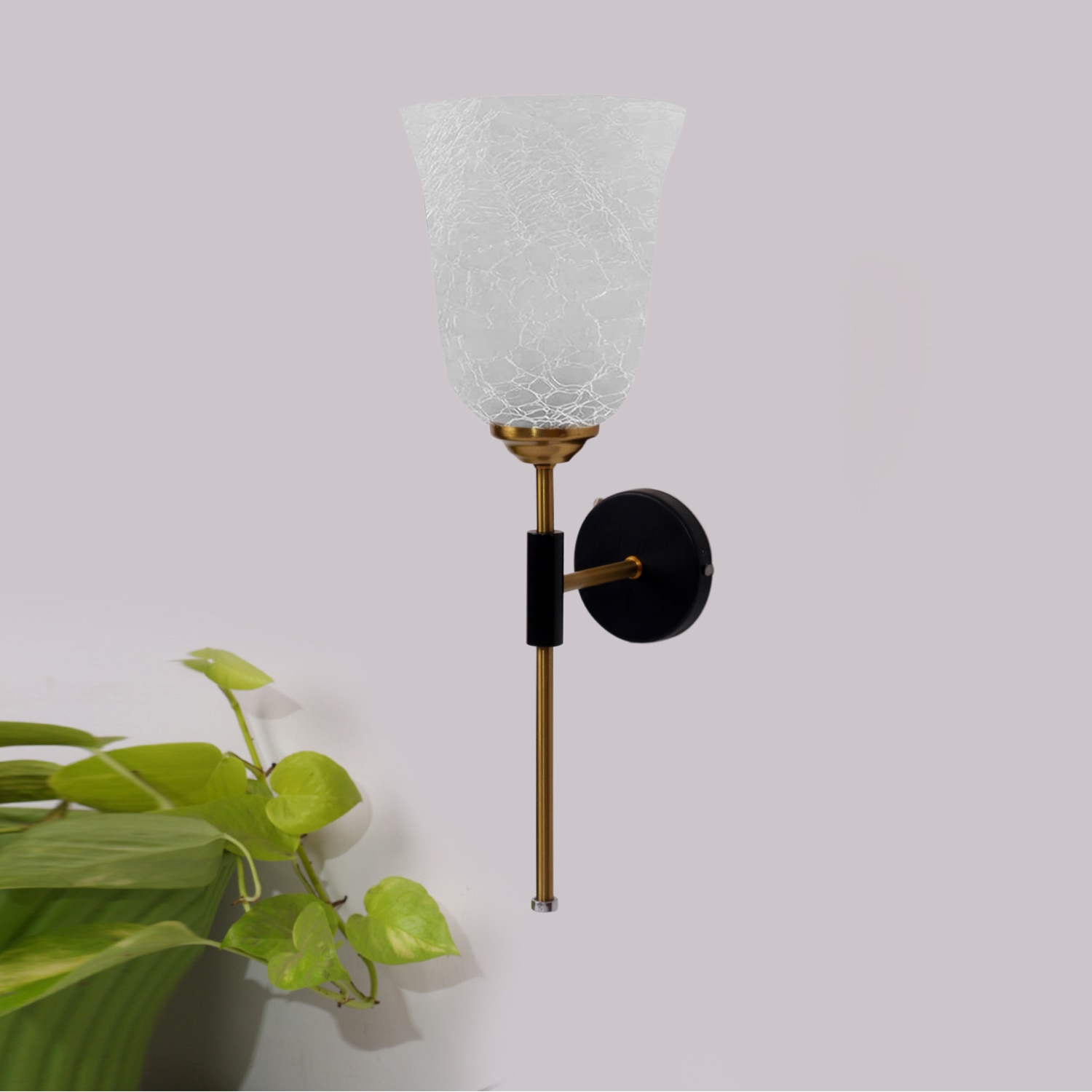 Devansh Metal Electric Wall Light in black Colour with White Shade Count of 1 Light - Devansh