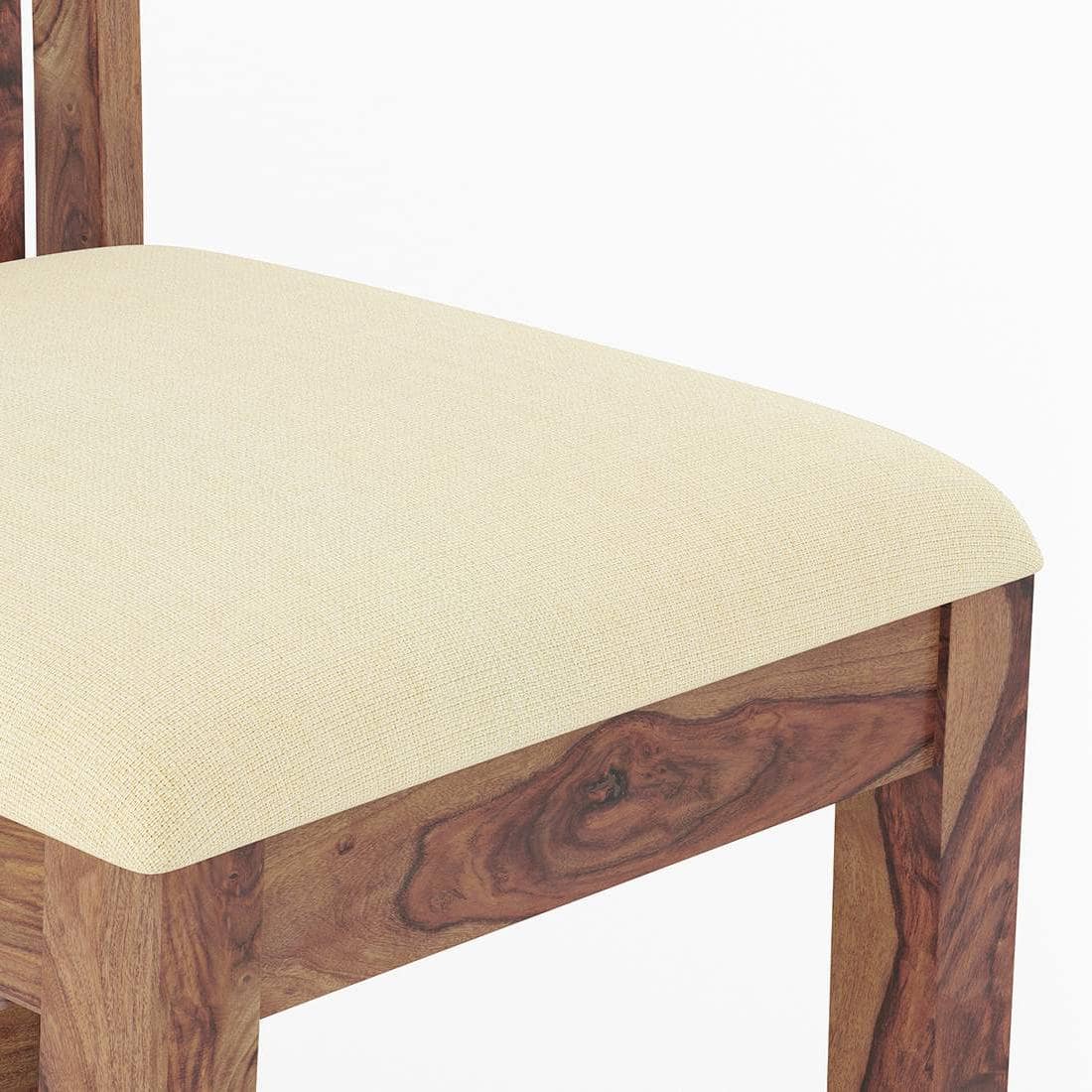 Diego Dining Chair In Teak Finish & Macadamia Brown Colour