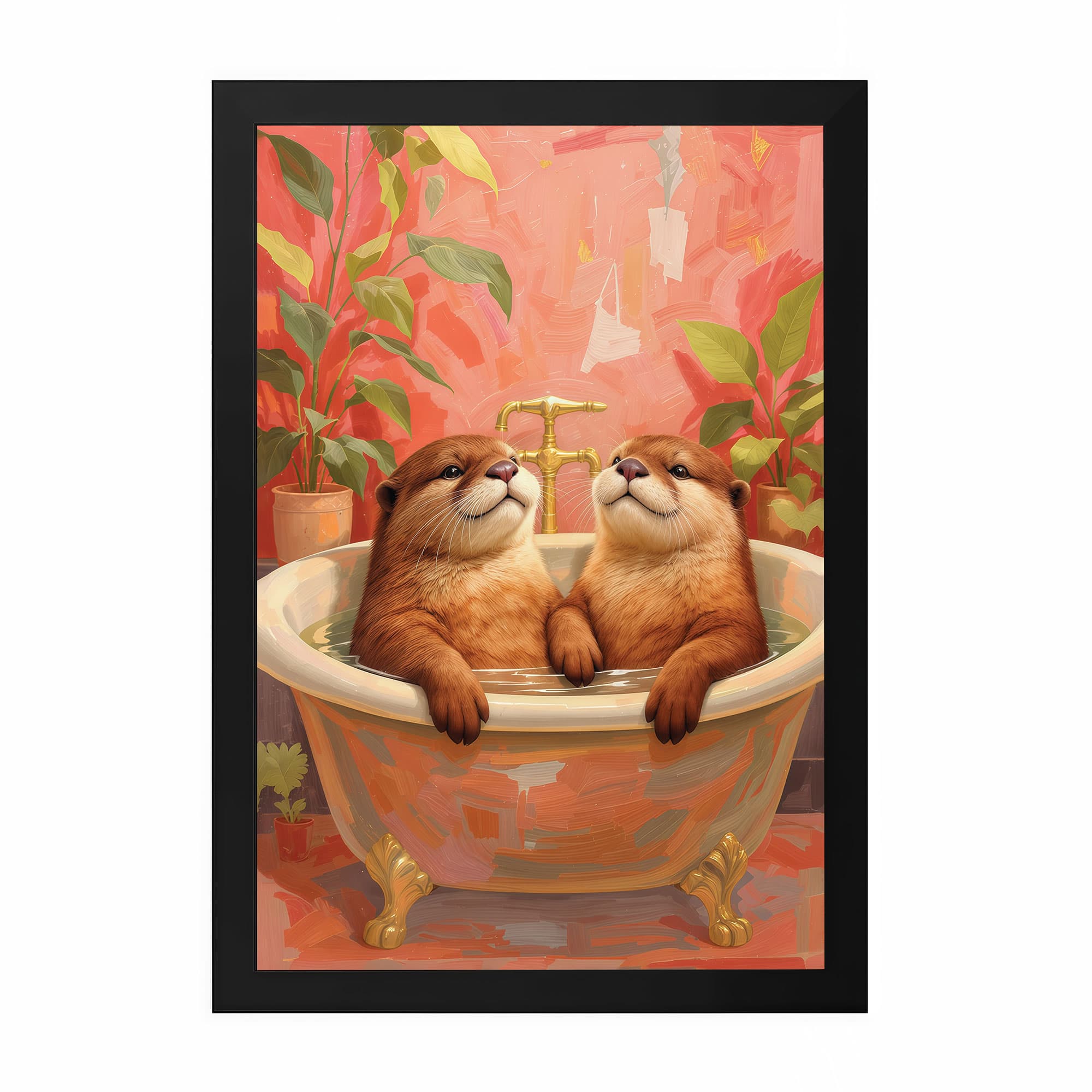 The Castle Decor Adorable Otter Bath Bathroom Wall Art 8x12 Inch - The Castle Decor