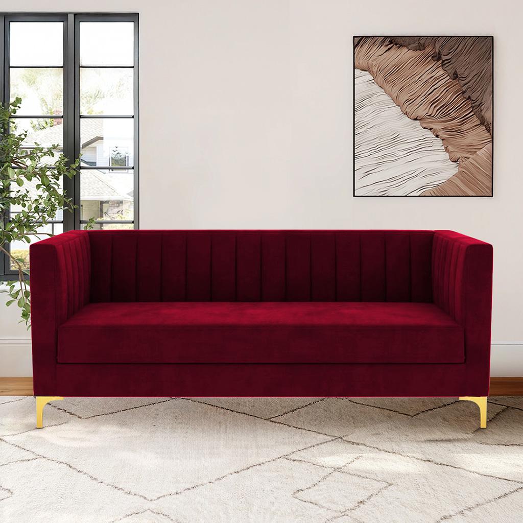 Loris Fabric Sofa - Maroon