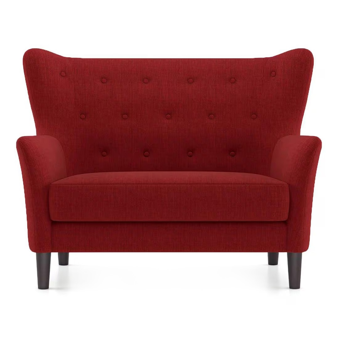 Frida 2 Seater Fabric Loveseat In Salsa Red Colour