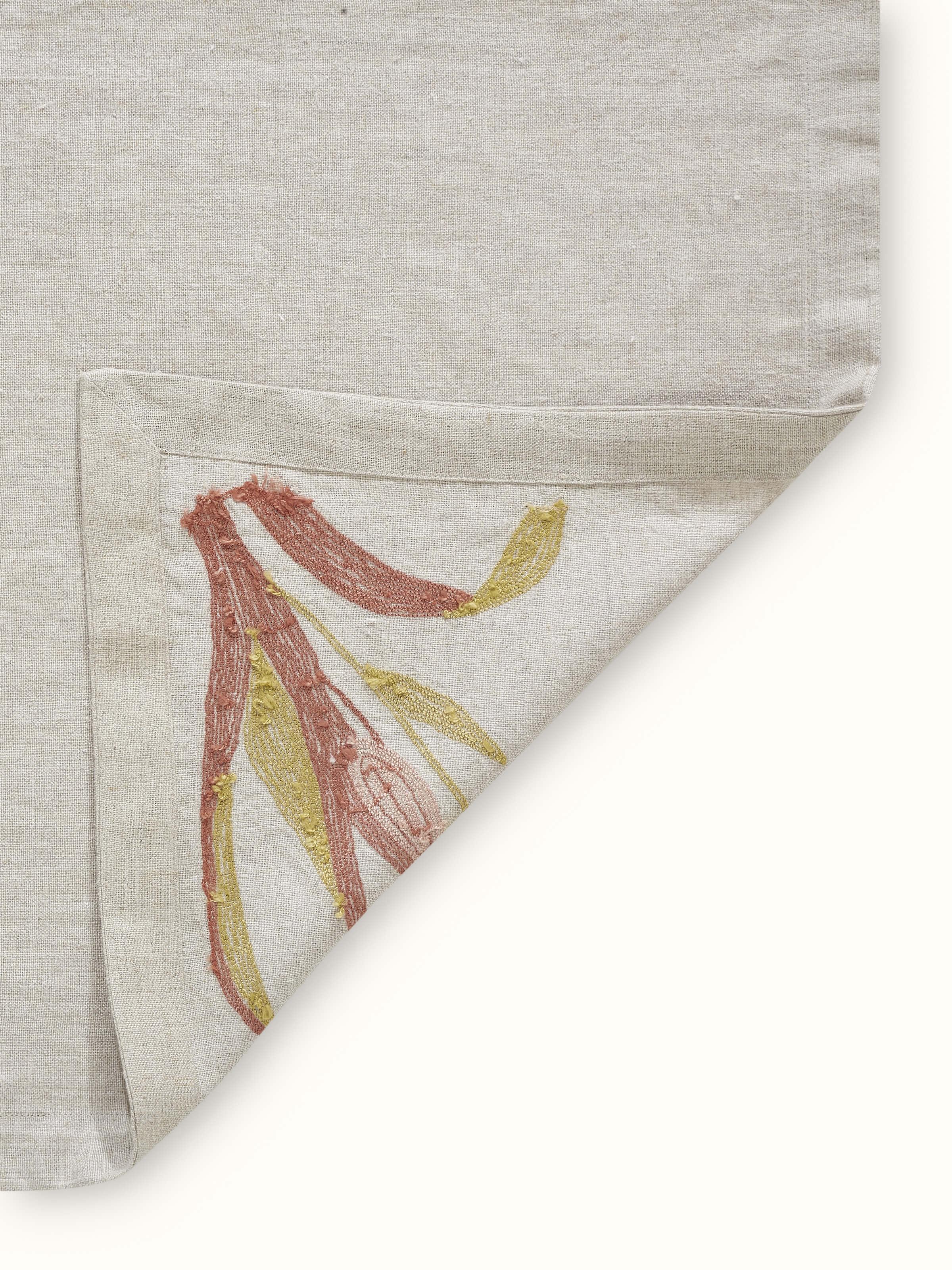 Back view displaying the neat finish and high-quality linen material