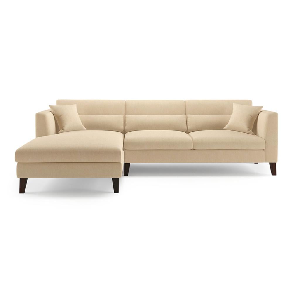 Lewis Sectional Sofa (Colour : Birch Beige, Cushion : Hard, Seater : Left Aligned 3 Seater + Left Aligned Chaise)