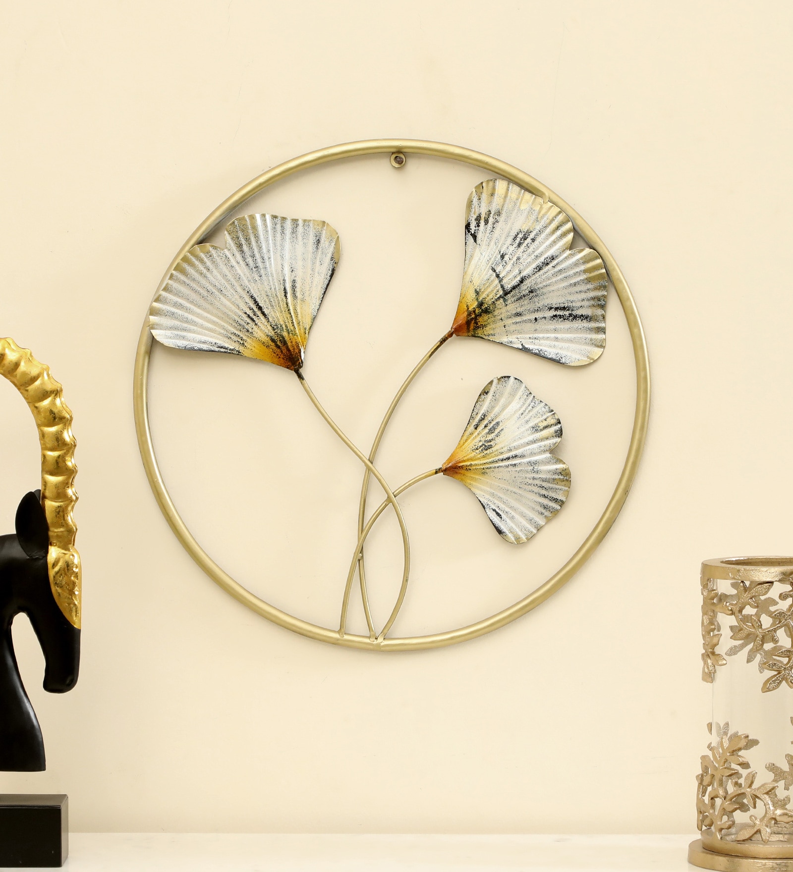 Life Abstract Metal Wall Decor in Multicolor Set of 1