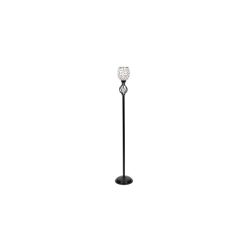 Elliot Black Glass Shade Floor Lamp