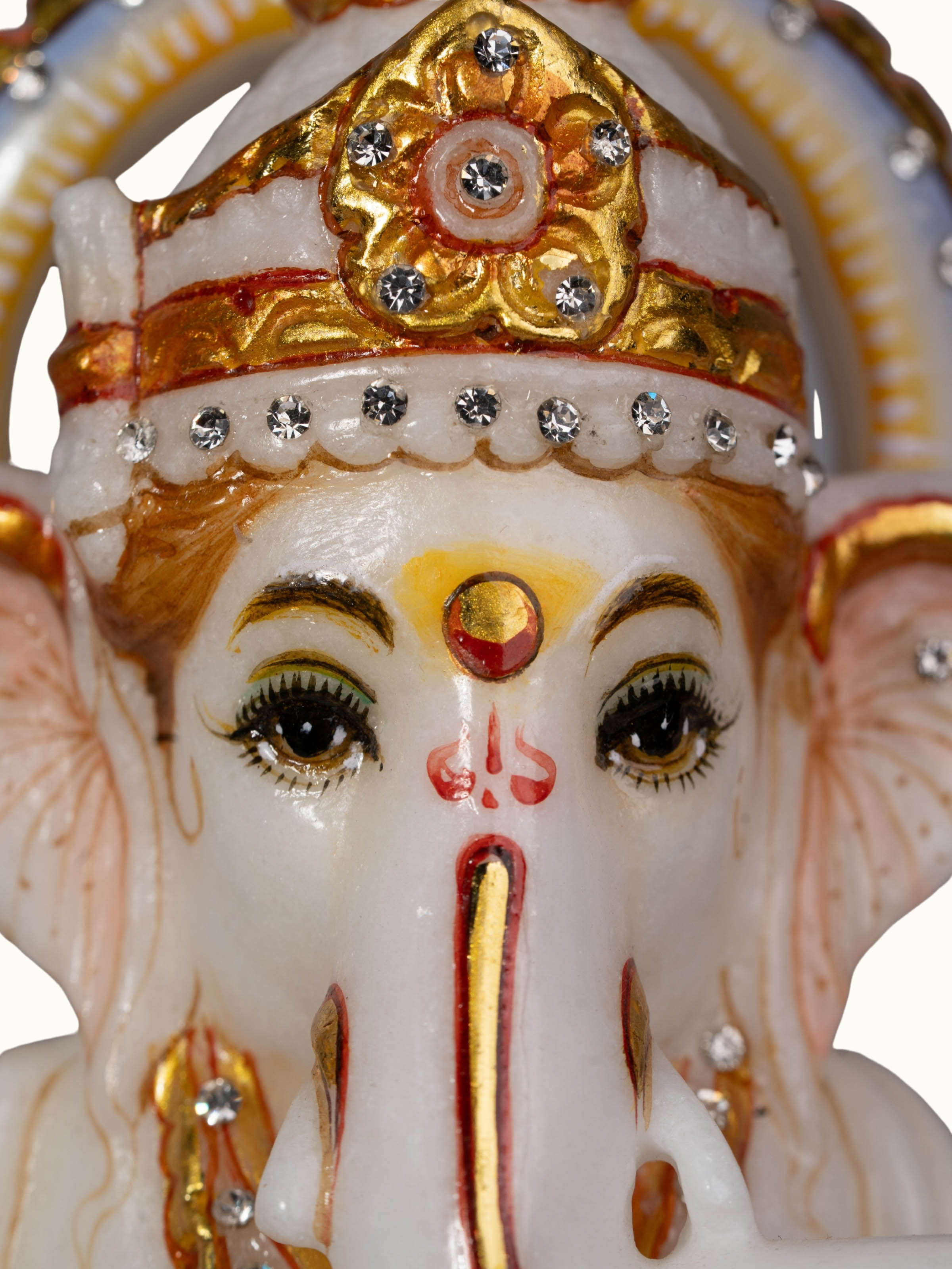 Detail shot of Carved Marble Ganesha Idol