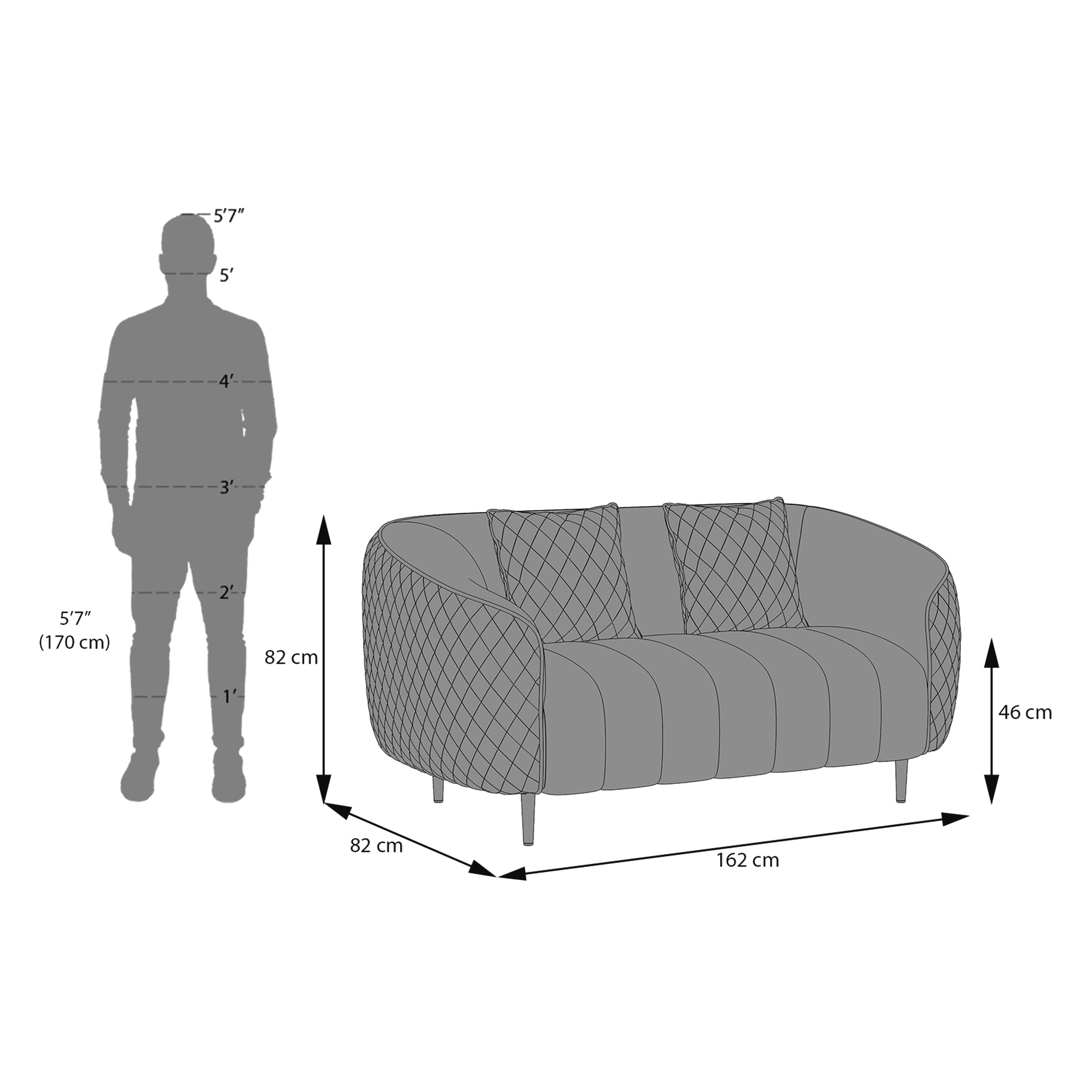 Amora 2 Seater Fabric Sofa in Faded Lilac Pink Velvet