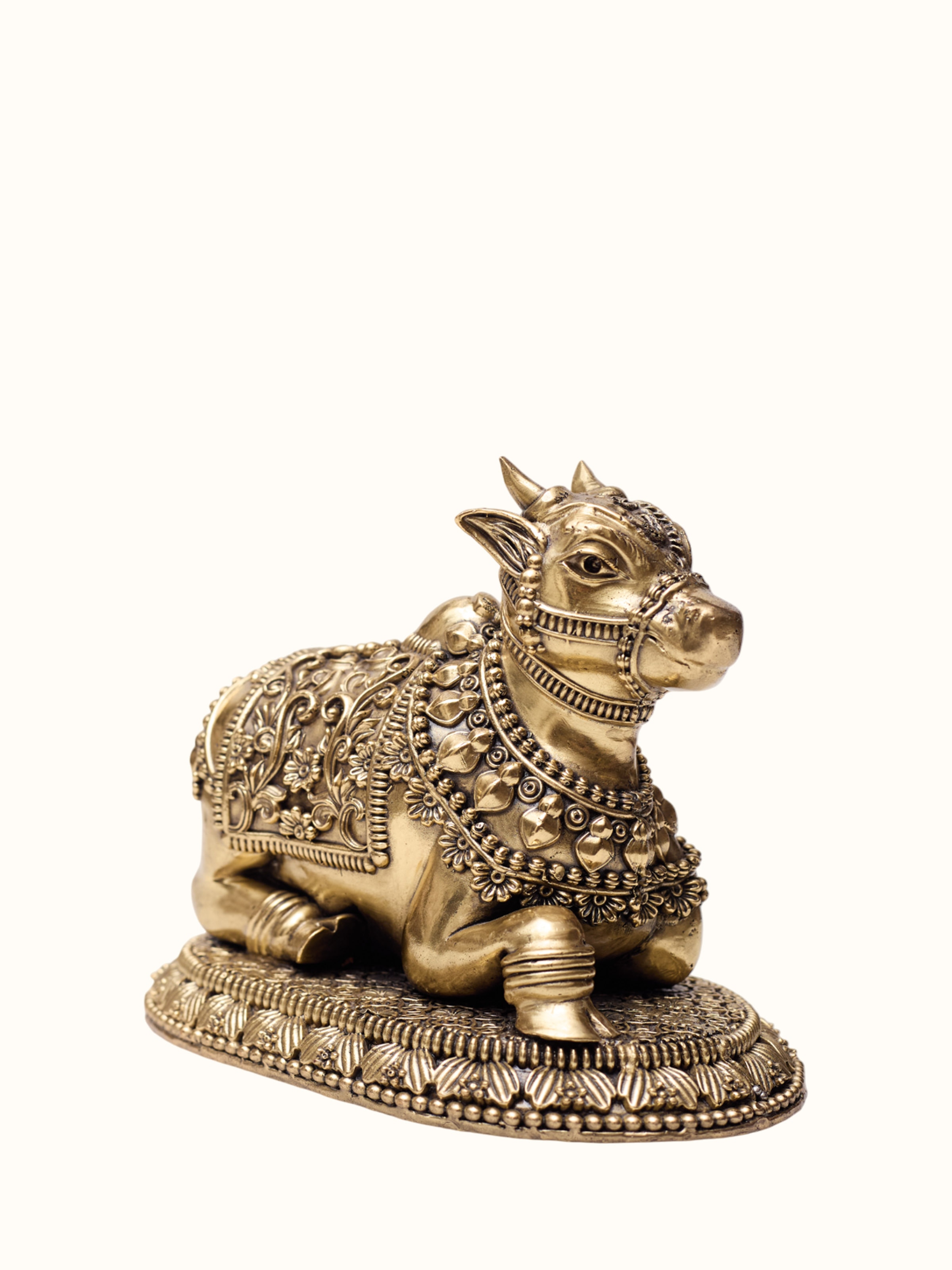 Brass Nandi Sitting Sculpture