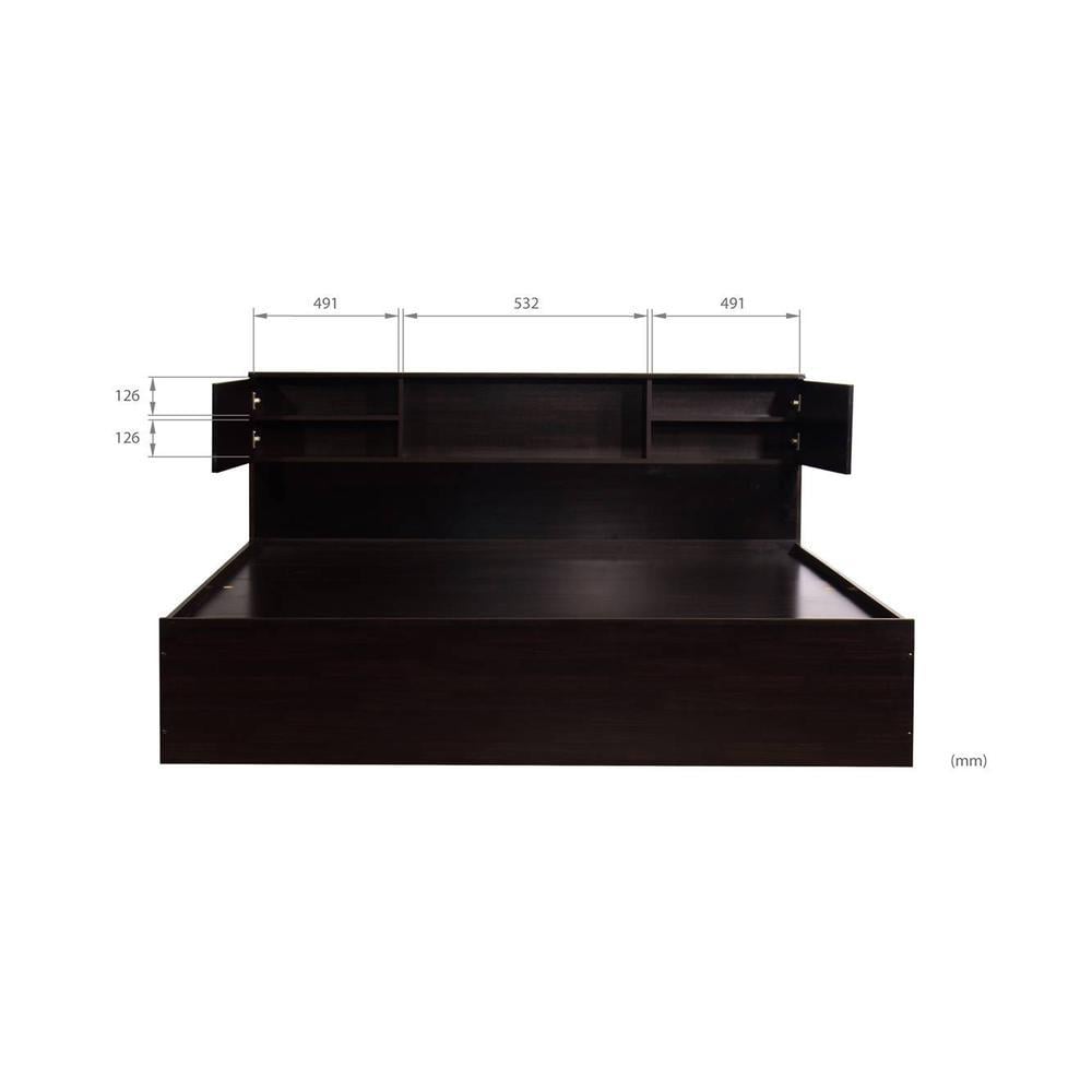 Machai Solid Wood Queen Size Drawer Storage Bed In Melamine Finish