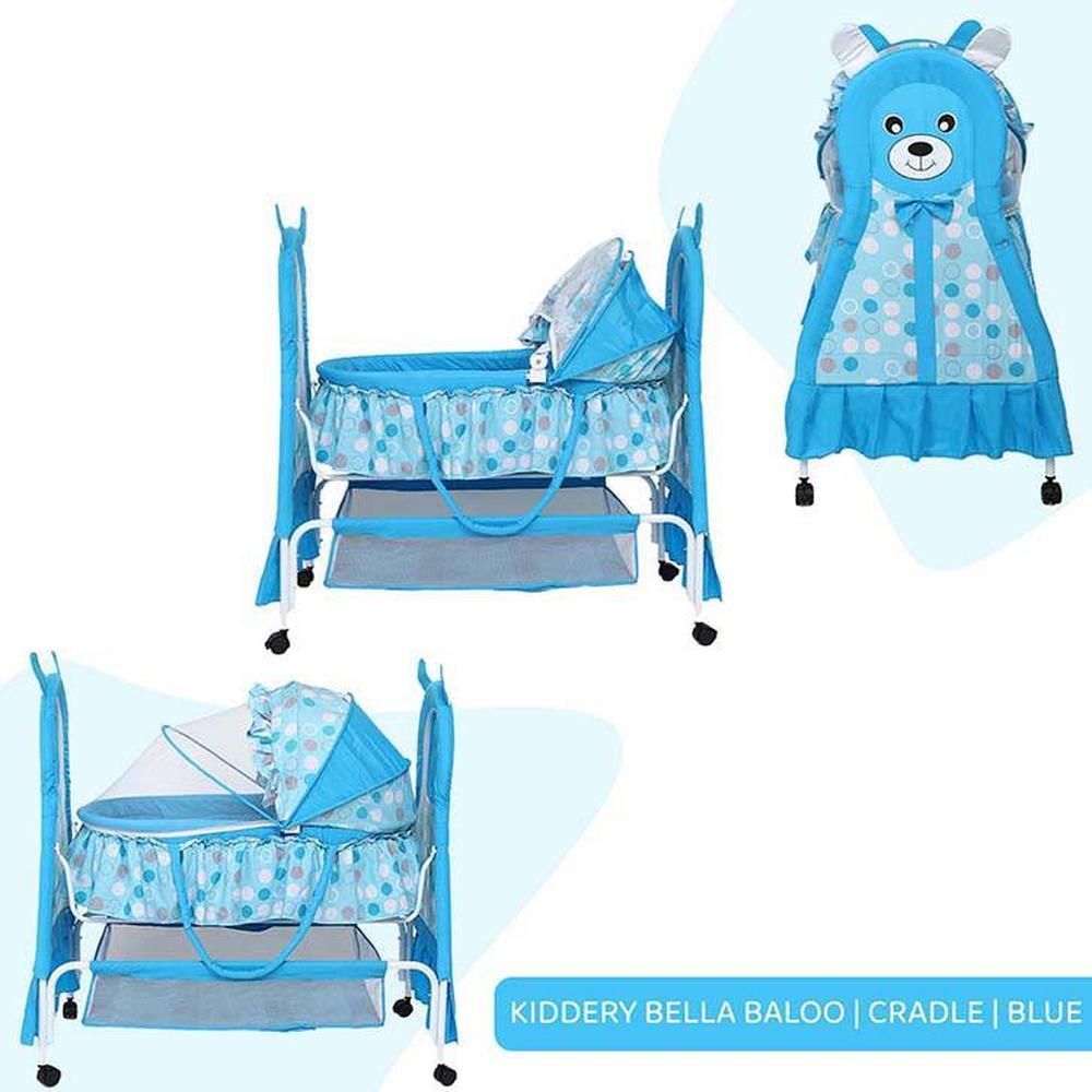 Bella Baloo Stainless Steel Baby Cradle with Mosquito Net Airplane & Yatch
