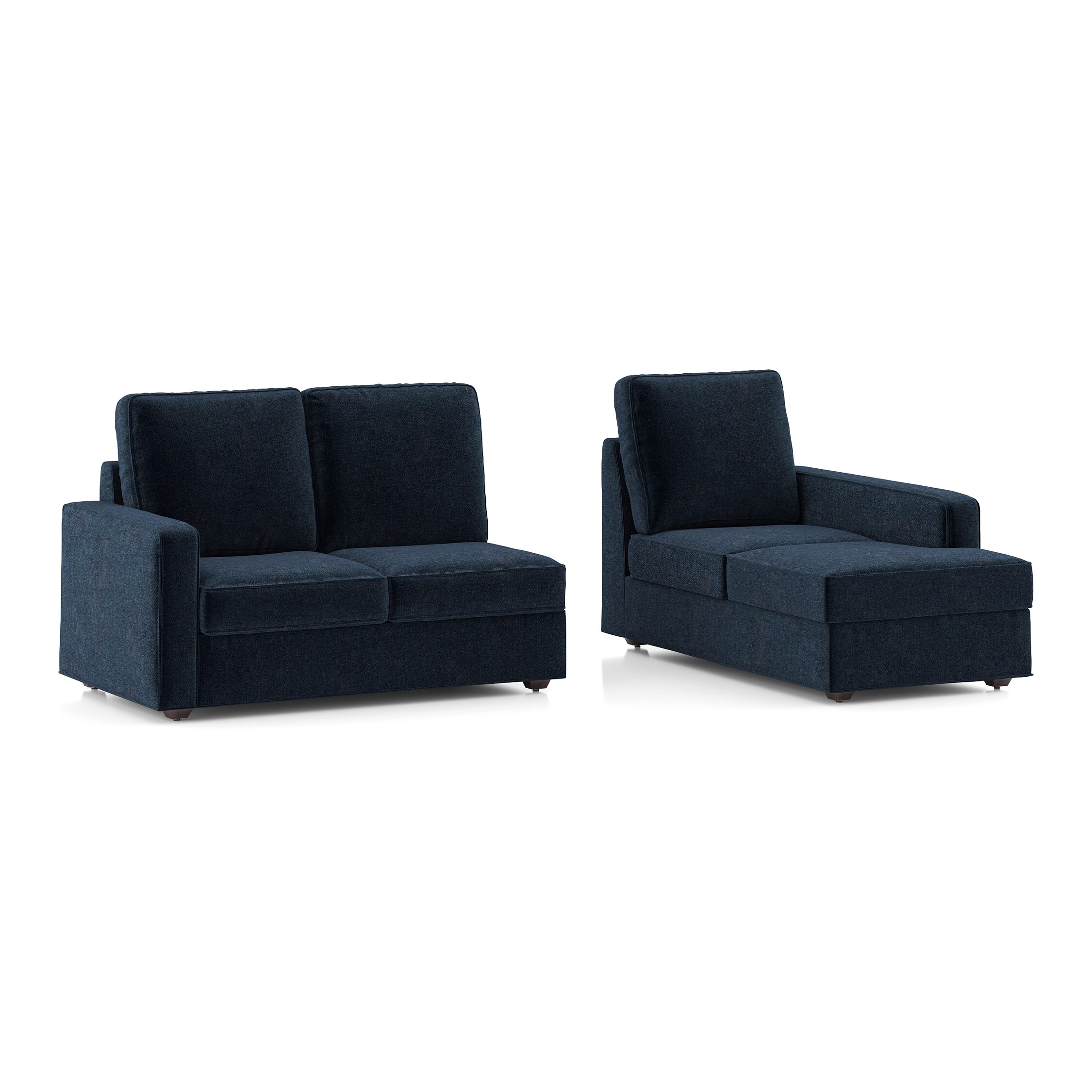 Apollo Sofa (Colour : Cobalt, Cushion : Soft, Back Type : High Back, Seating Capacity : Right Aligned 2 Seater + Right Aligned Chaise)