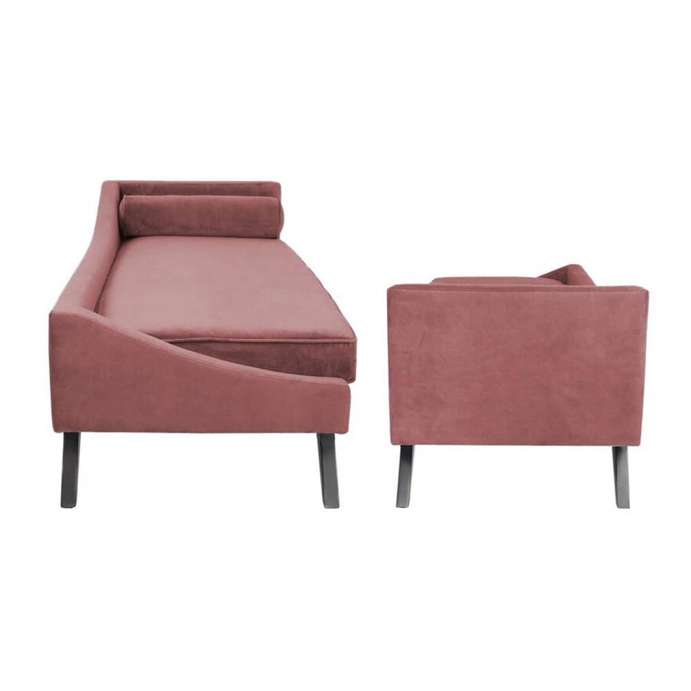 Kawa Velvet Chaise Launger in Pink Colour