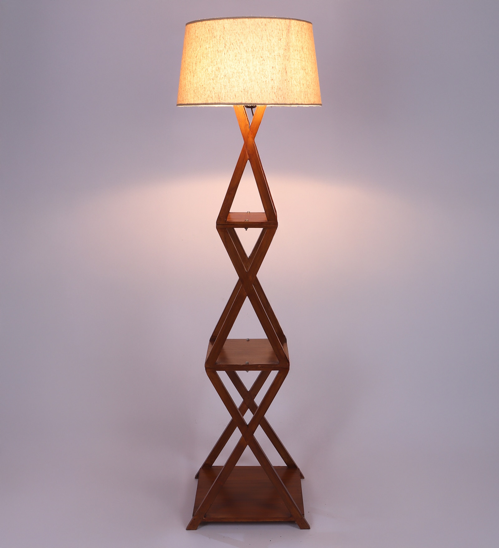 XXX Shelf Floor Lamp in Beige Shade
