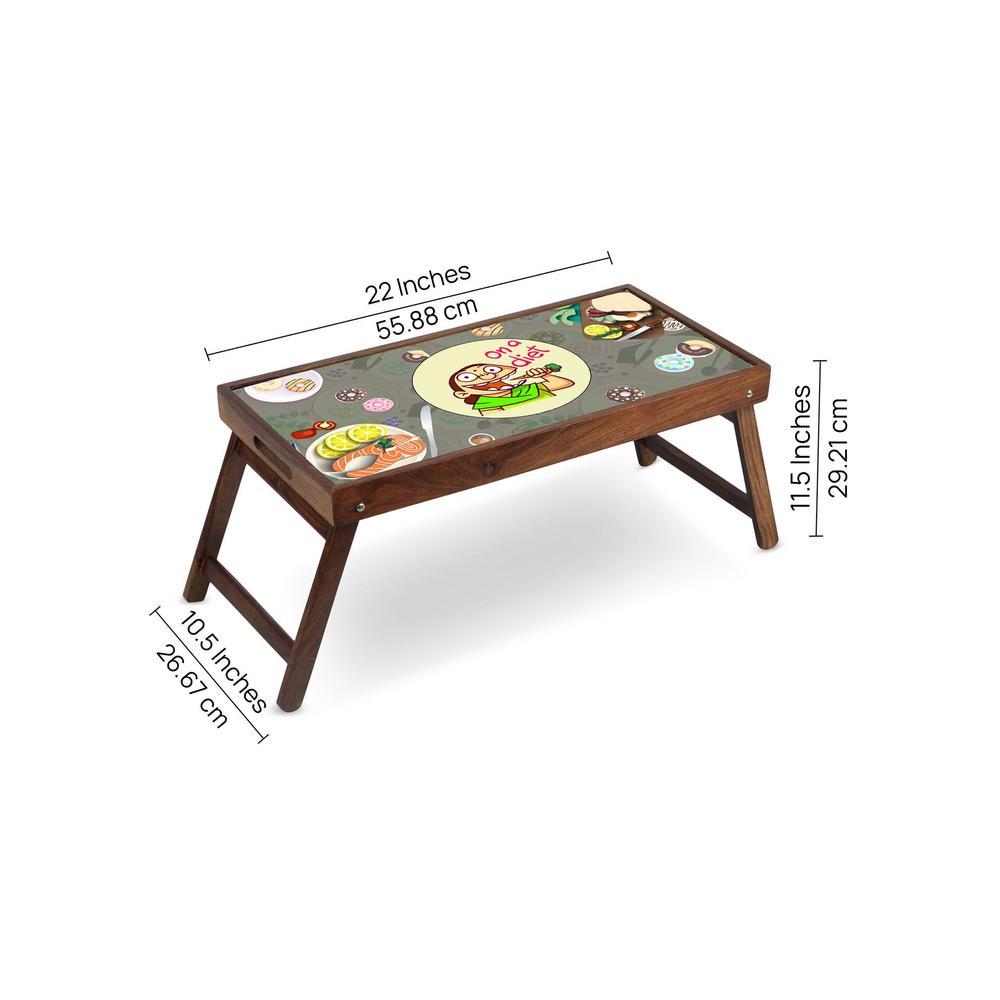 Morning Munchies Solid Wood Bookshelf and Serving Tray In Multicolour