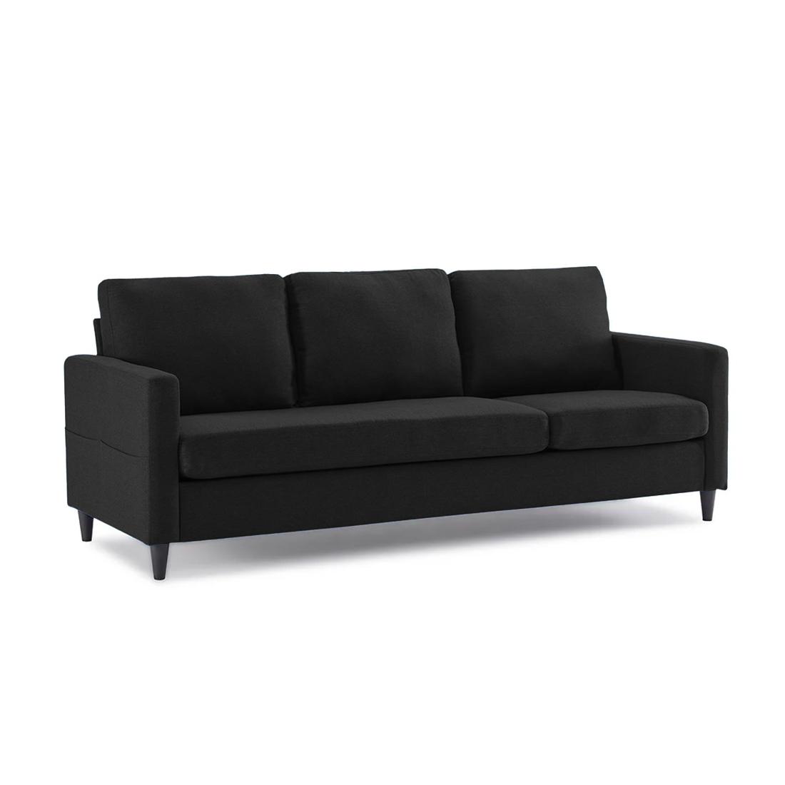 Monznij Sectional Fabric Sofa - Black