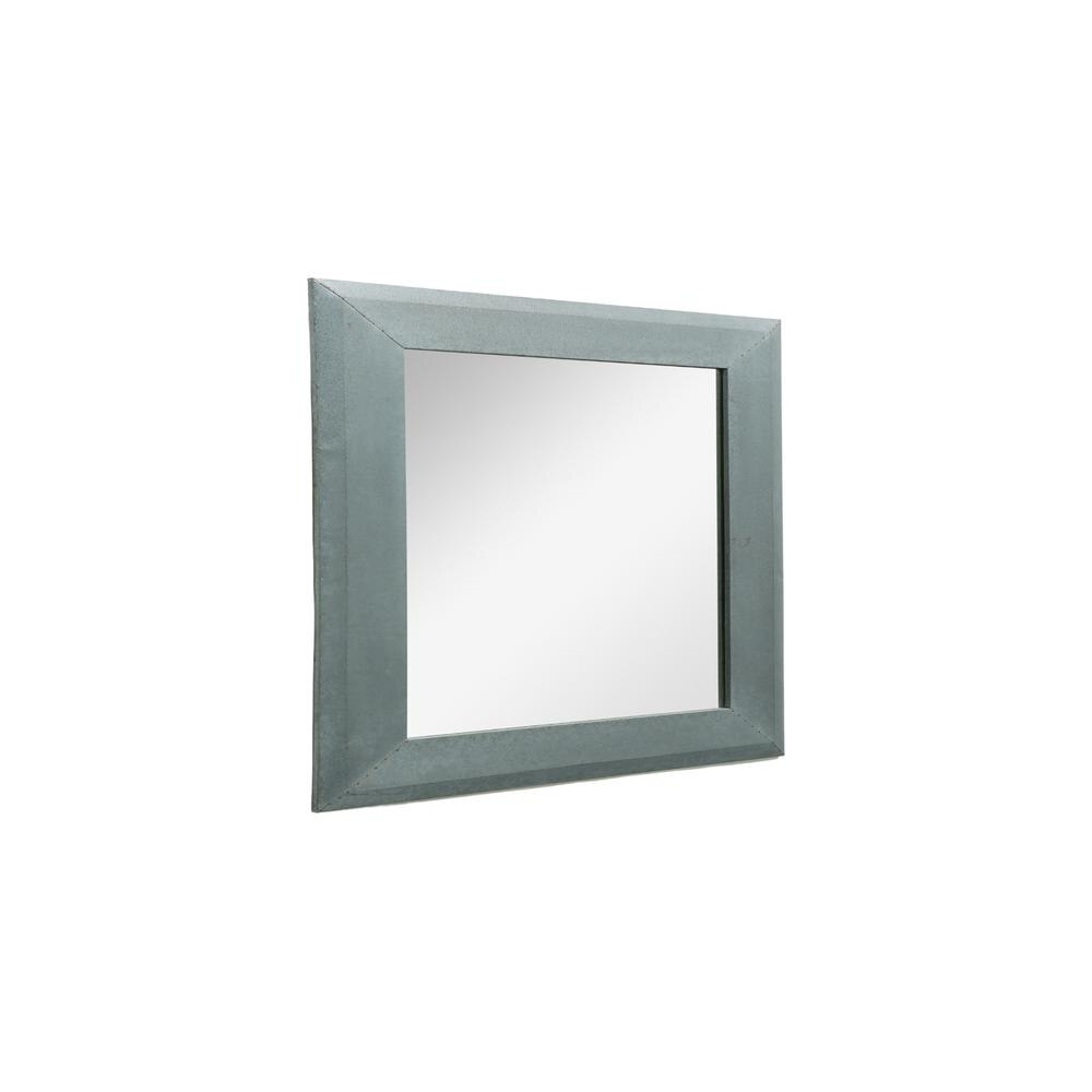 Metal Clad Antiqued rectangular Wall Mirror