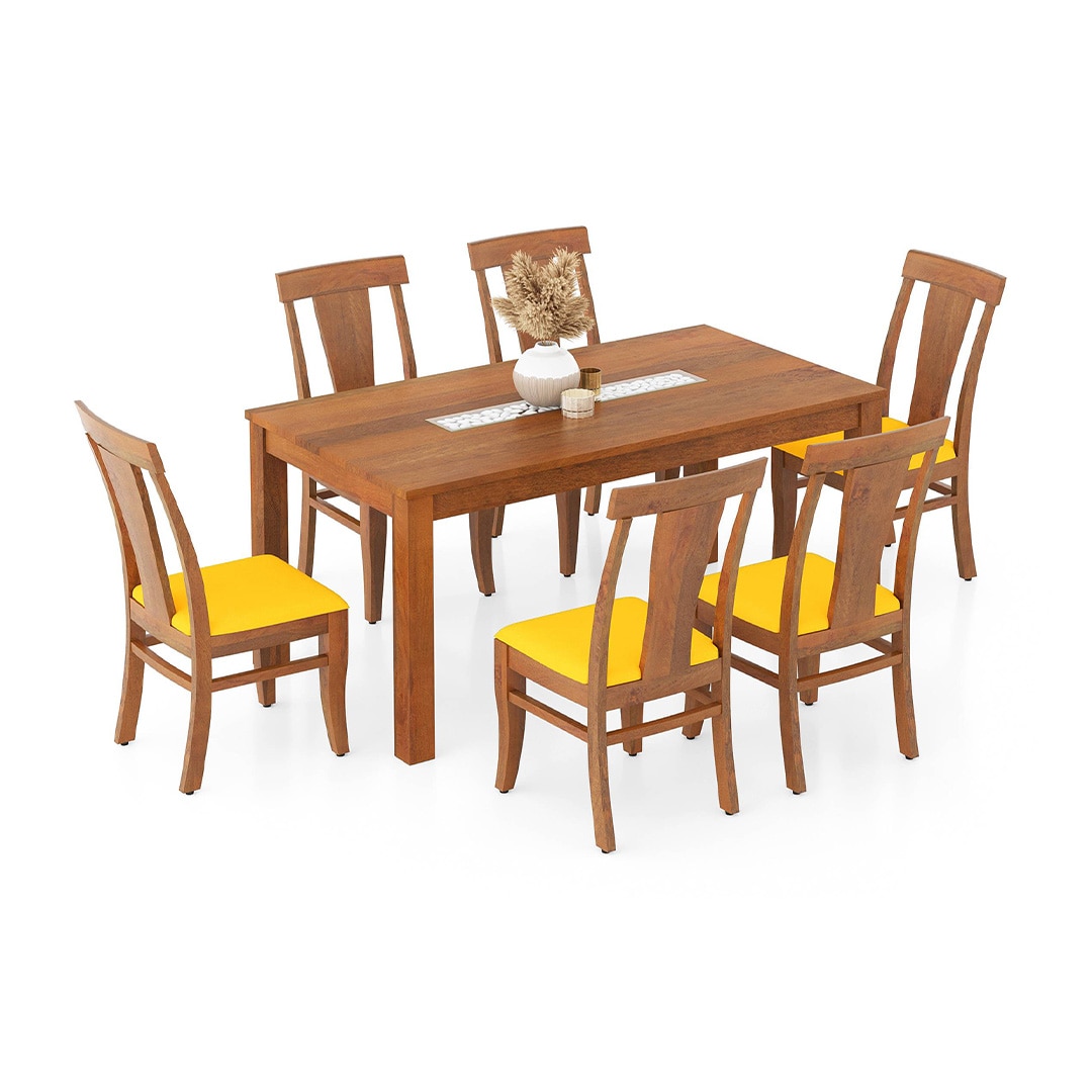 Brighton Xl 6 Seater Dining Table with Fabio Dining Chair Set