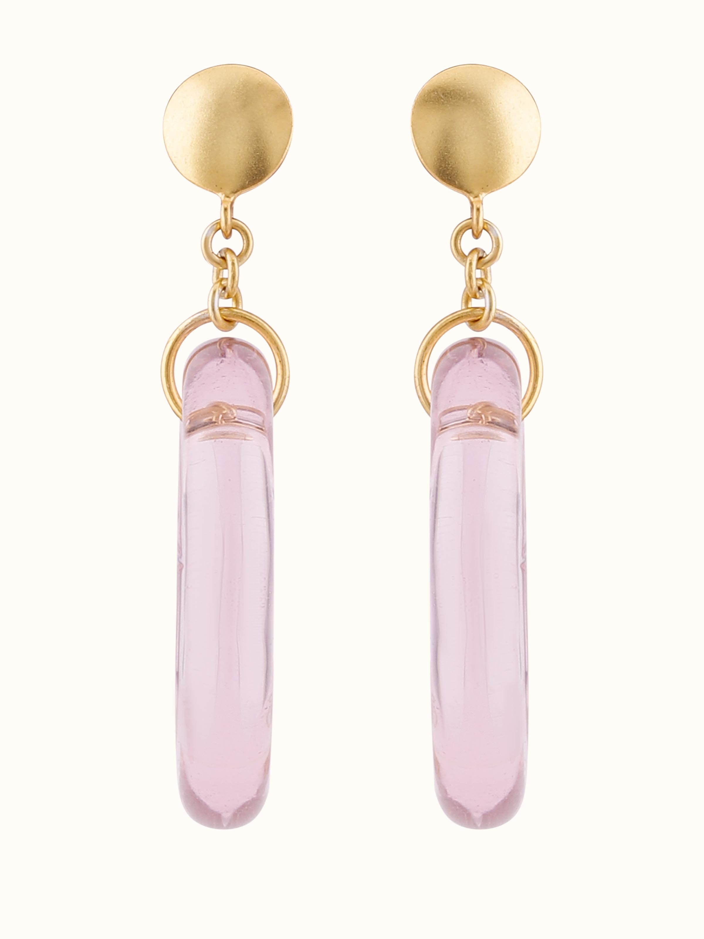 Silver Flame Glass Drop Earrings