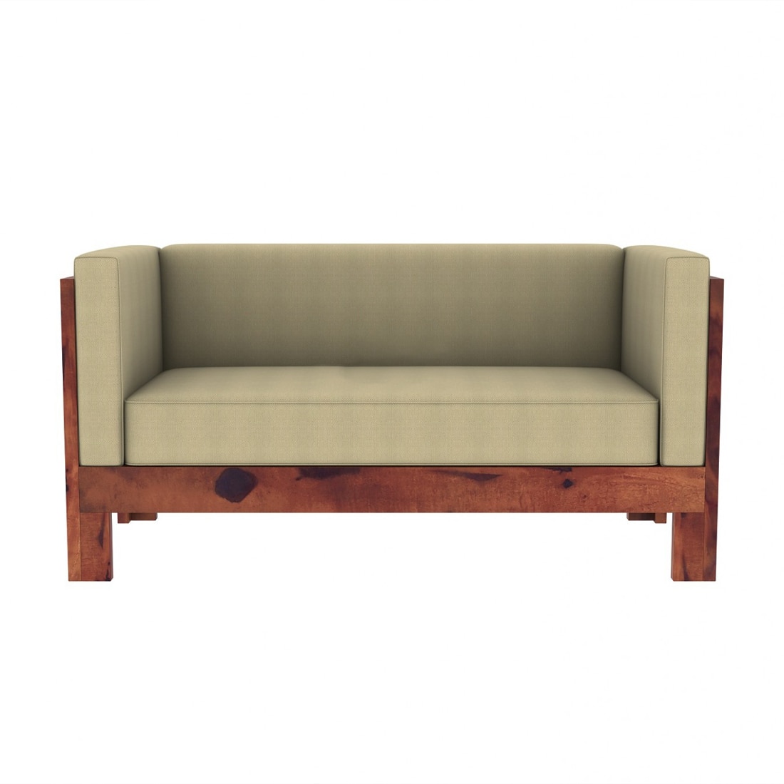 Prashiv 3+2 Seater Wooden Sofa (Creame Colour, Teak Finish)