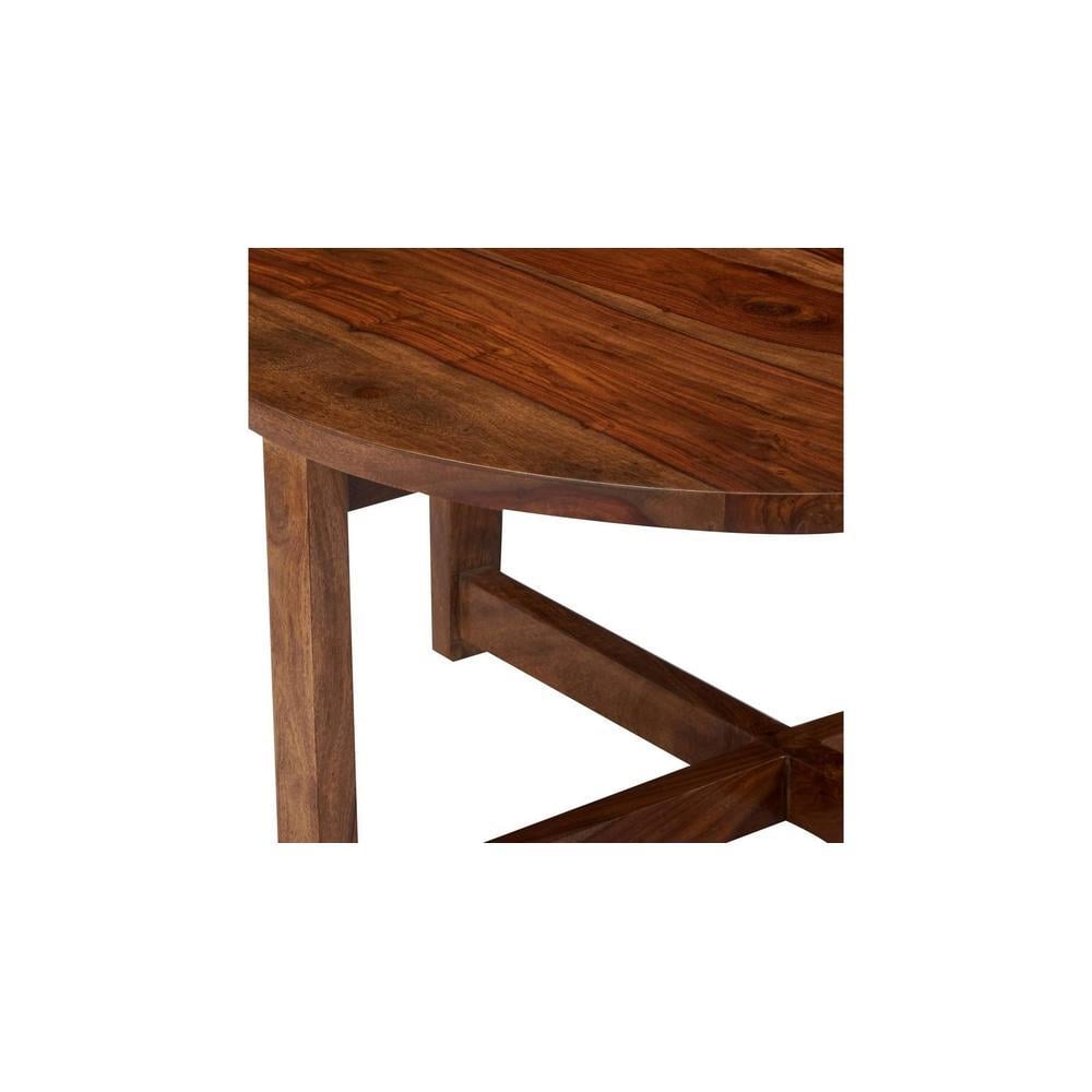 Nashville Sheesham Wood Accent Coffee Table Set With 4 Stools In Natural Teak Finish