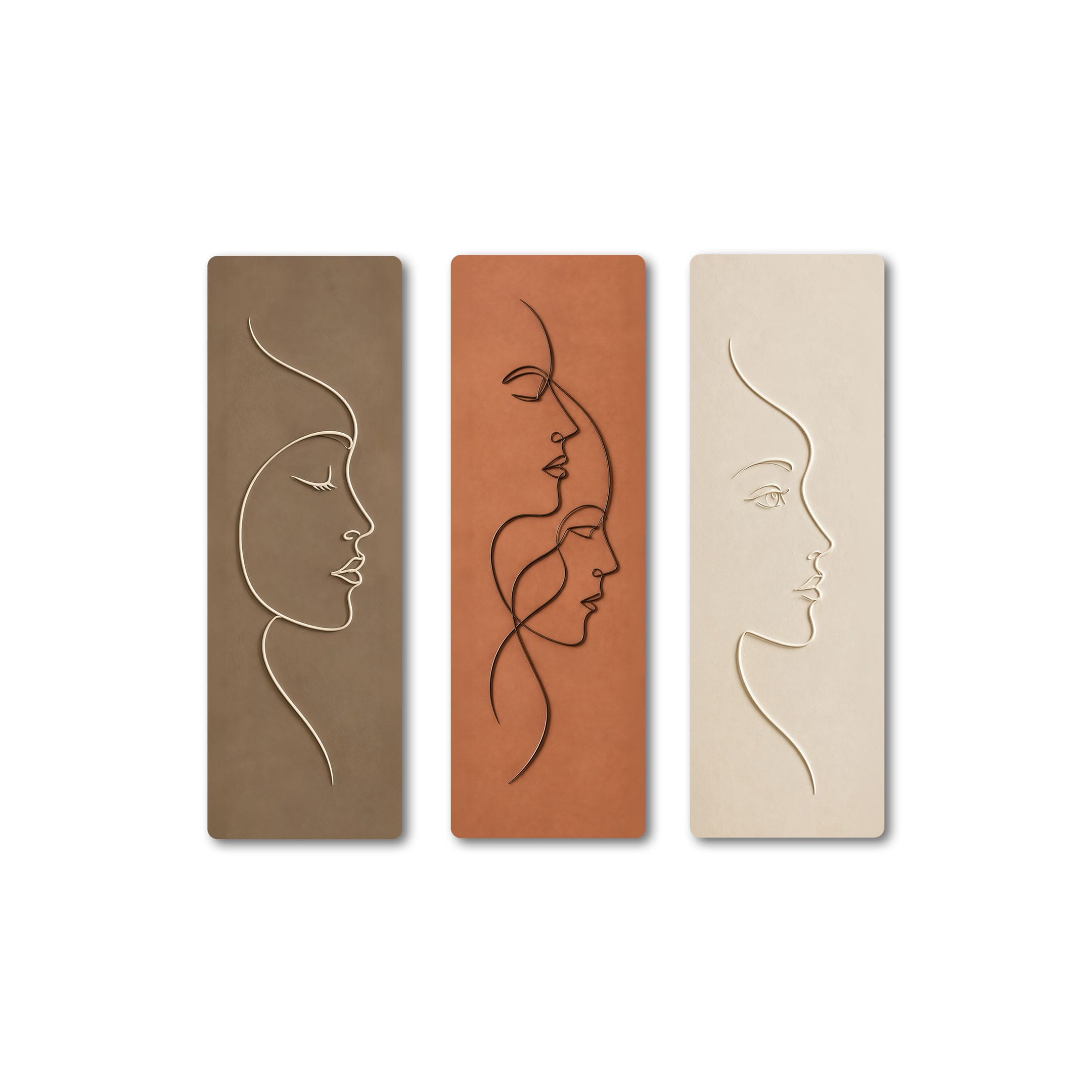 The Castle Decor Minimal Line Face Wall Art Set of 3 36x39 Inch - The Castle Decor