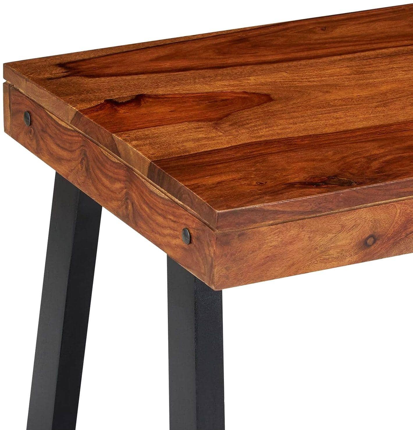 Mayfield Sheesham Wood Contemporary Rectangle Coffee Table In Natural Teak Finish