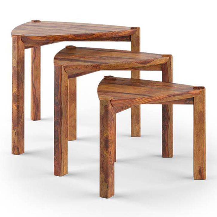 Clapton Solid Wood Side Table in Teak Finish