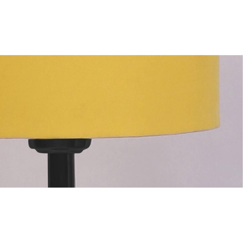 Krew Yellow Fabric Shade Floor Lamp with Black Iron Base