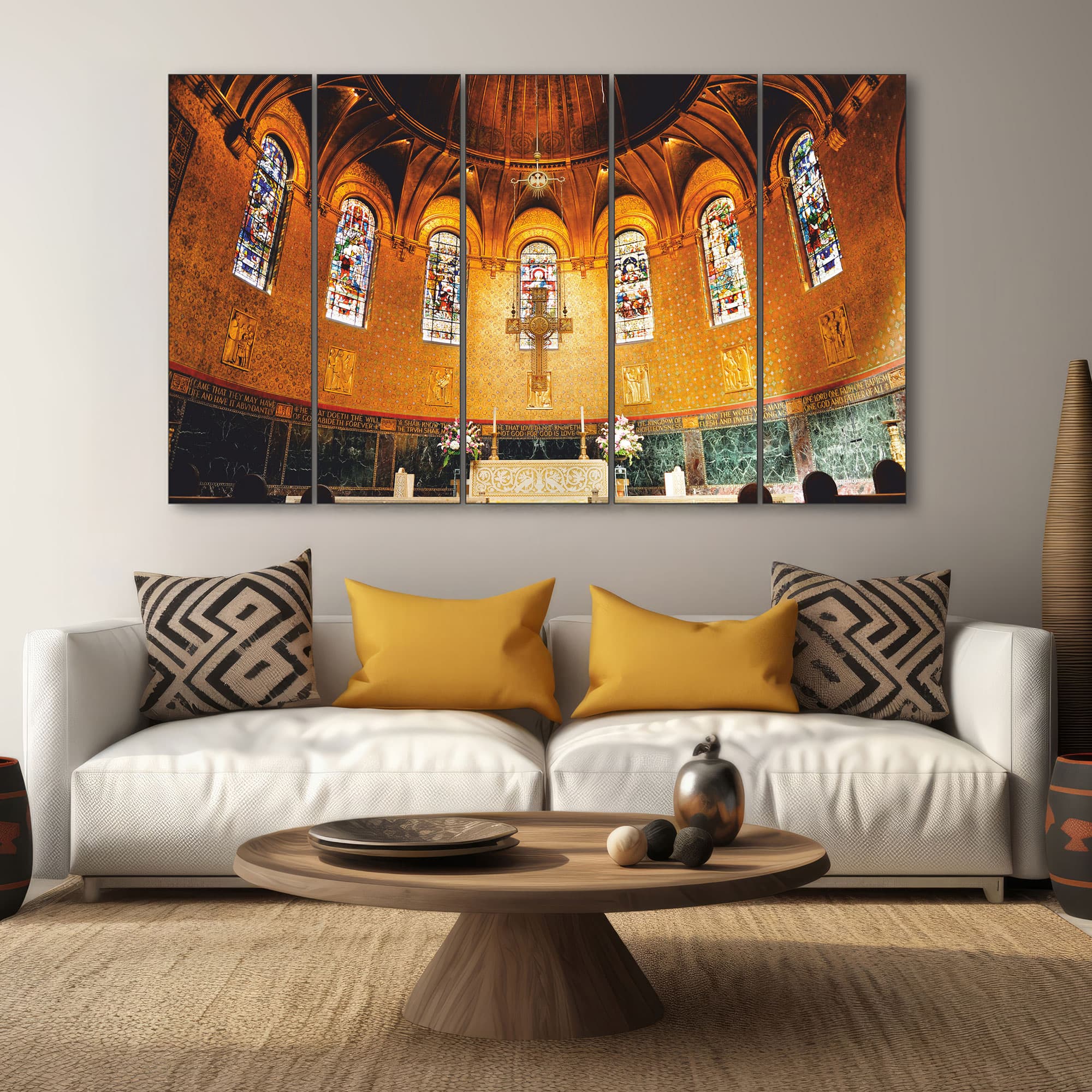 The Castle Decor Trinity Church Boston Wall Art Set of 5 27x48 Inch - The Castle Decor