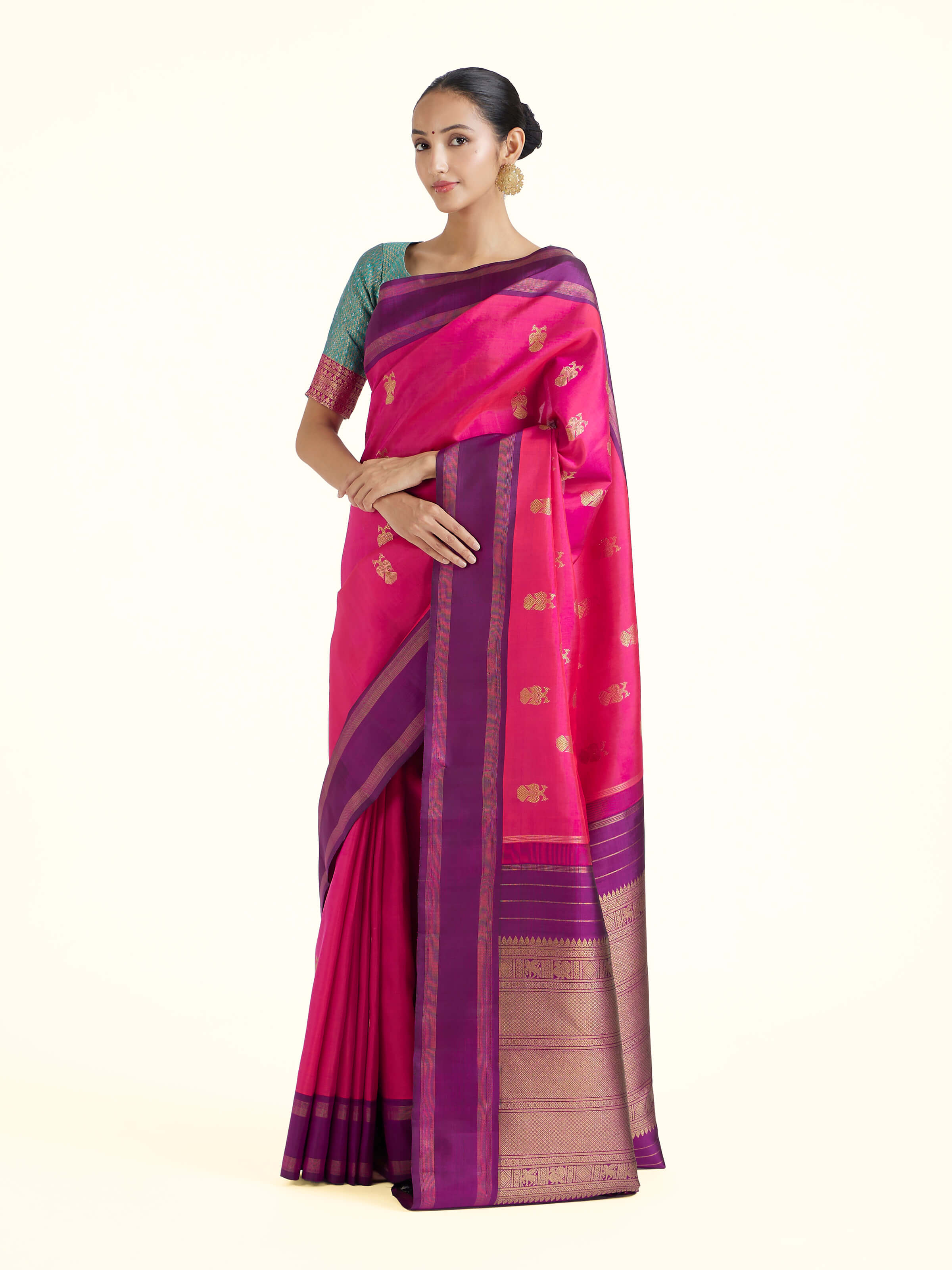 Pink Silk Kancheepuram Saree