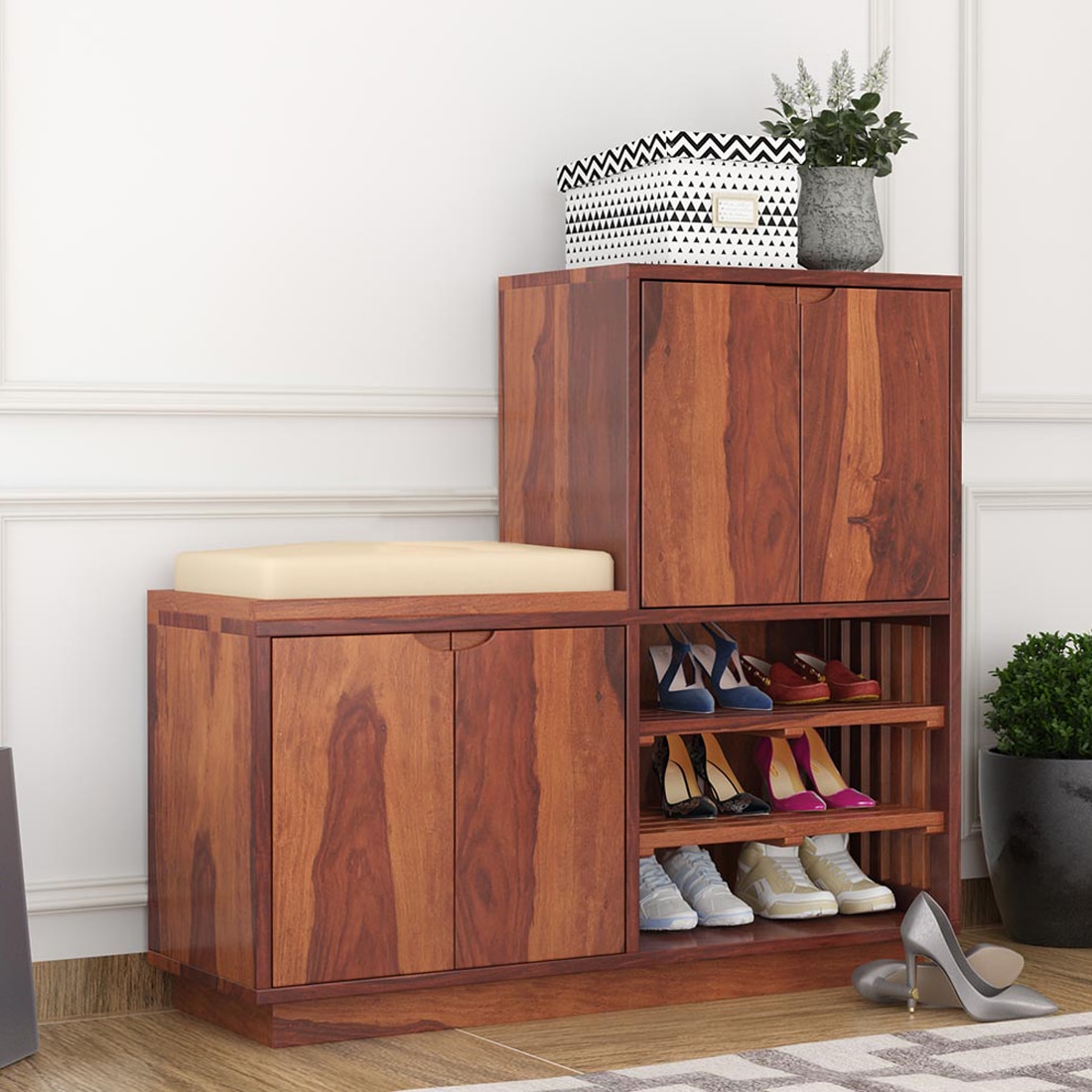 Alaca Shoe Rack In Honey Oak Color