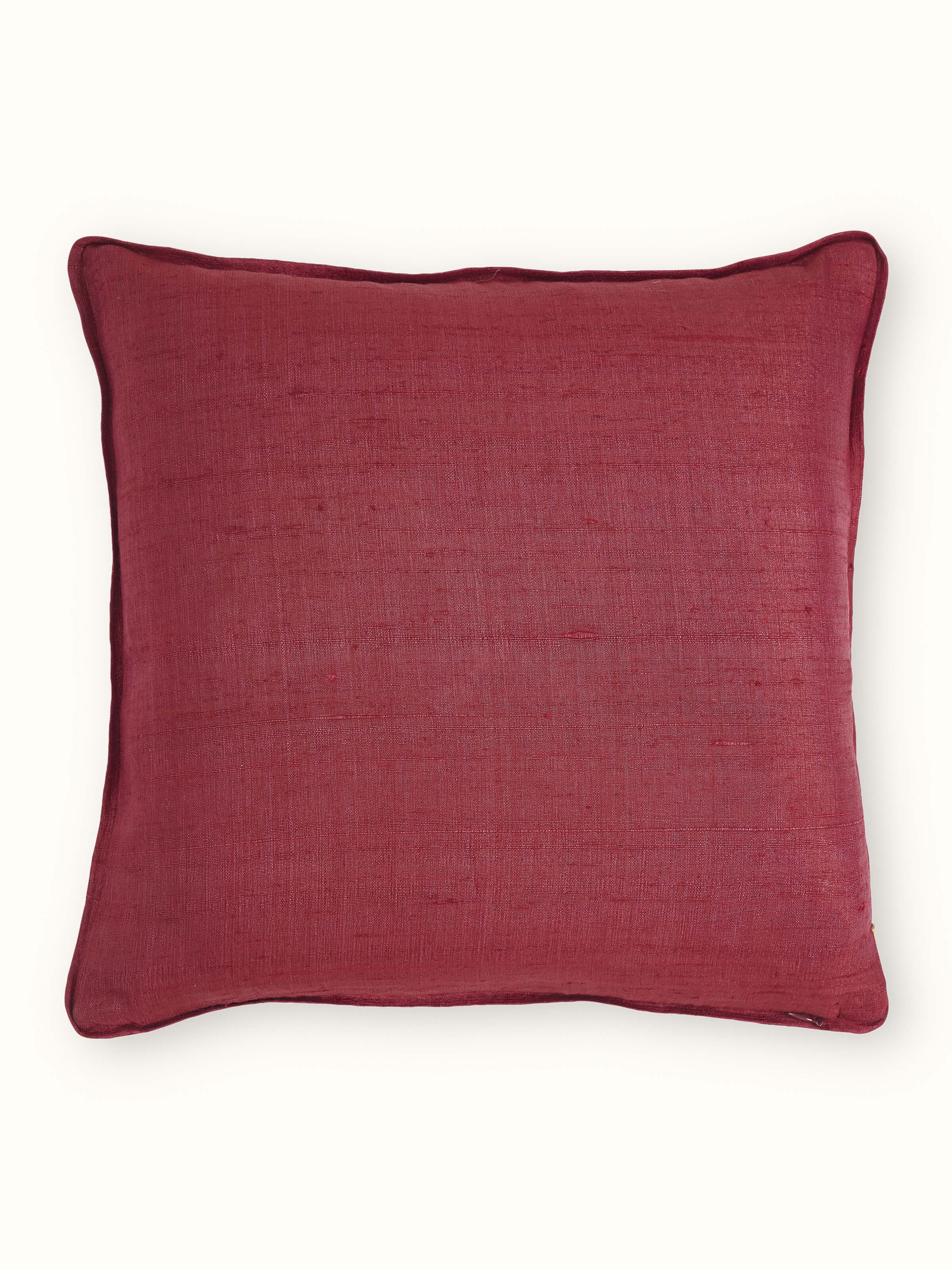 Alankar Maroon Paisley Silk Zardozi Hand Embroidered Cushion Cover